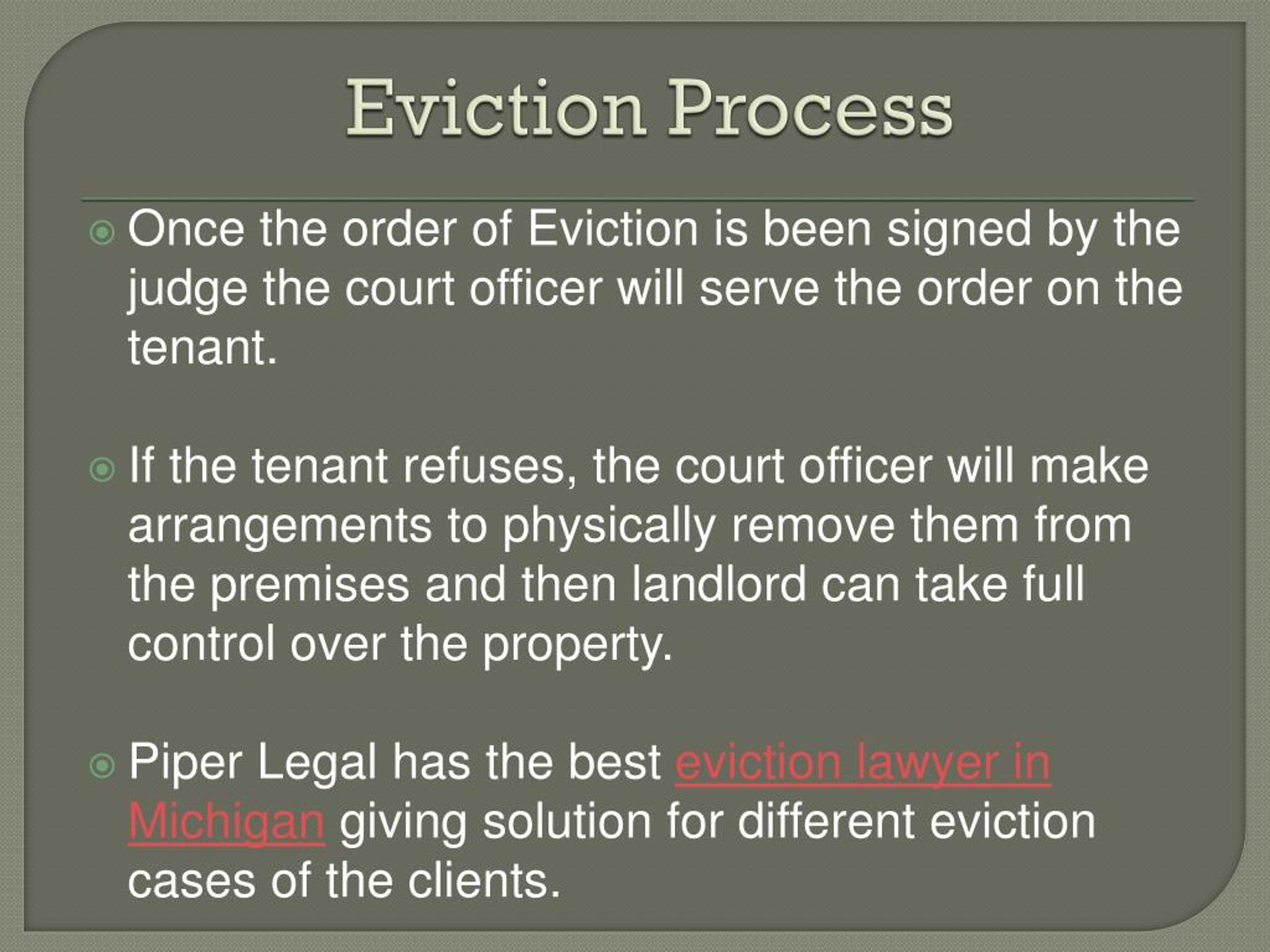 PPT Experienced lawyer for filing eviction cases in Michigan