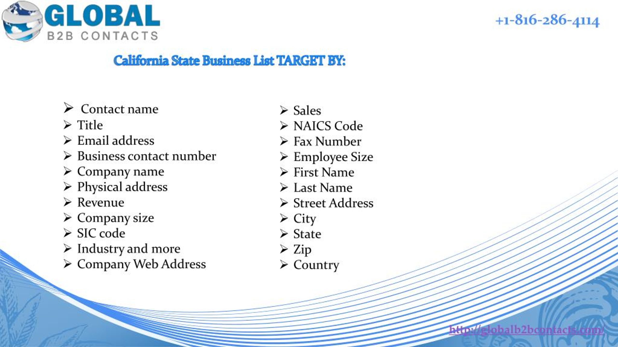 PPT California State Business Email & Mailing List PowerPoint