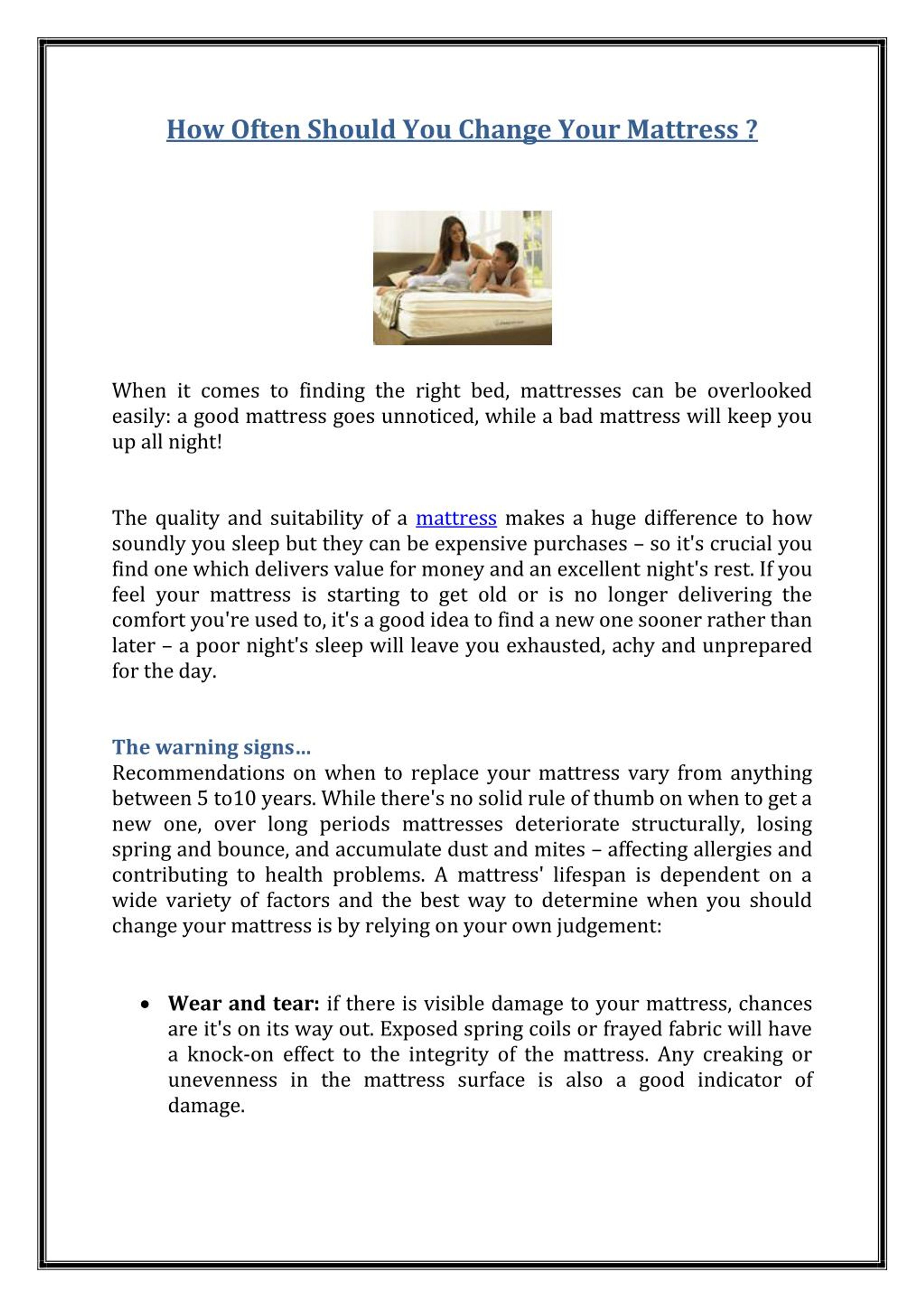 PPT How Often Should You Change Your Mattress ? PowerPoint