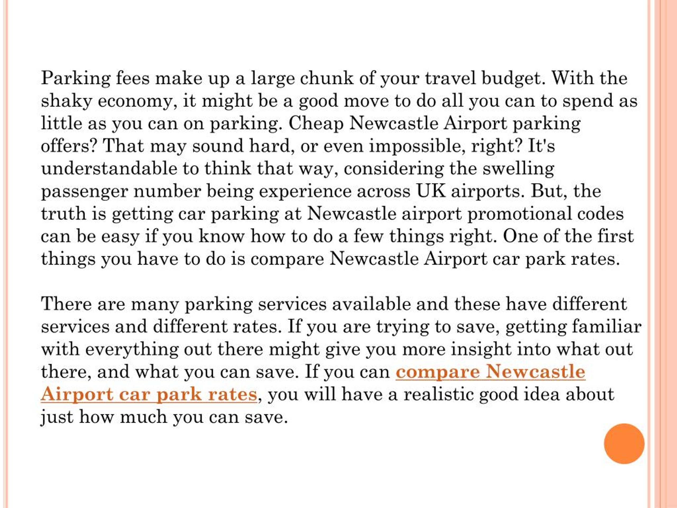 PPT Compare Newcastle Airport Car Park Rates To Get Cheaper Parking