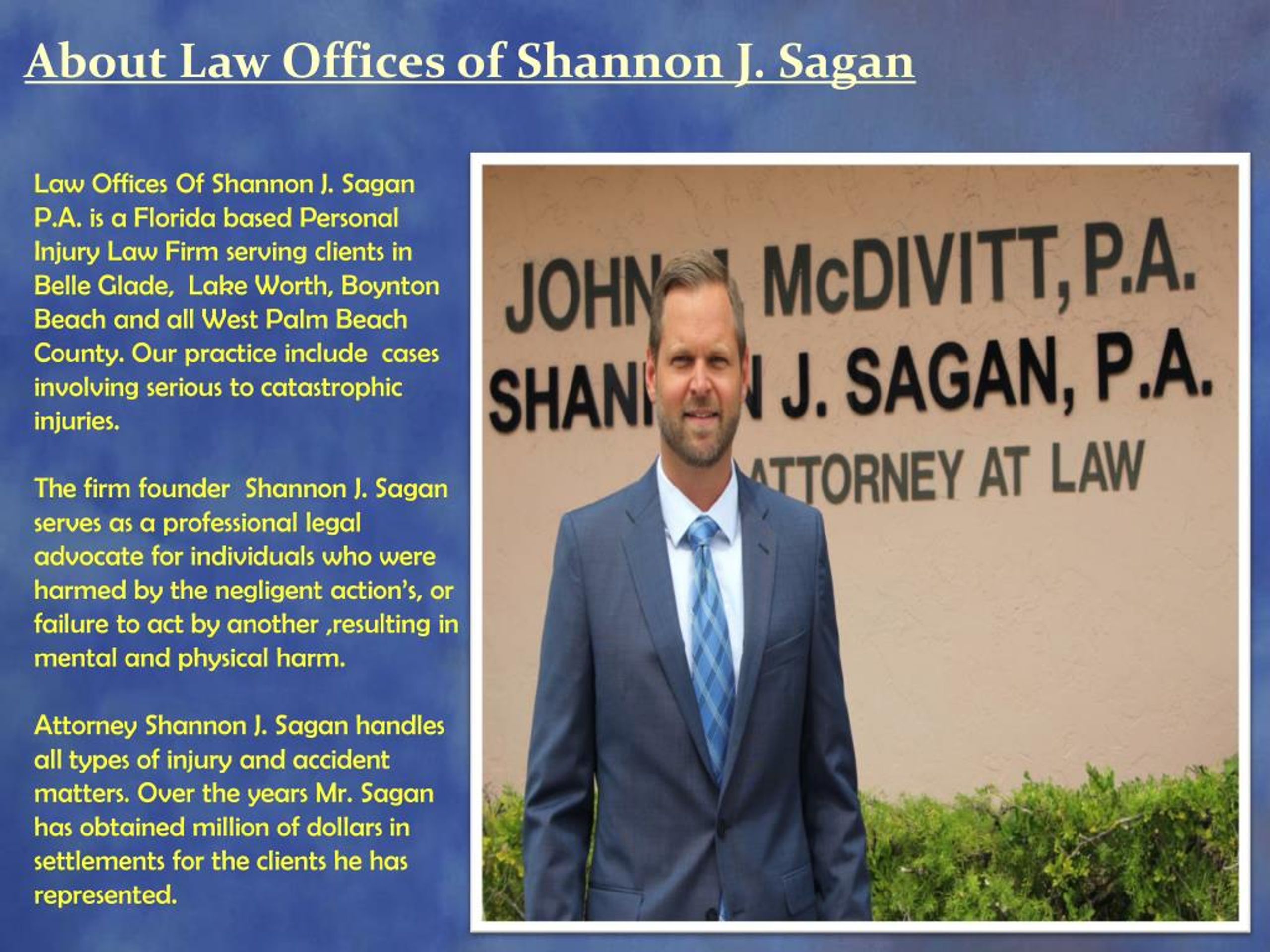 PPT Lake Worth/Belle Glade Personal Injury Lawyer Shannon J. Sagan