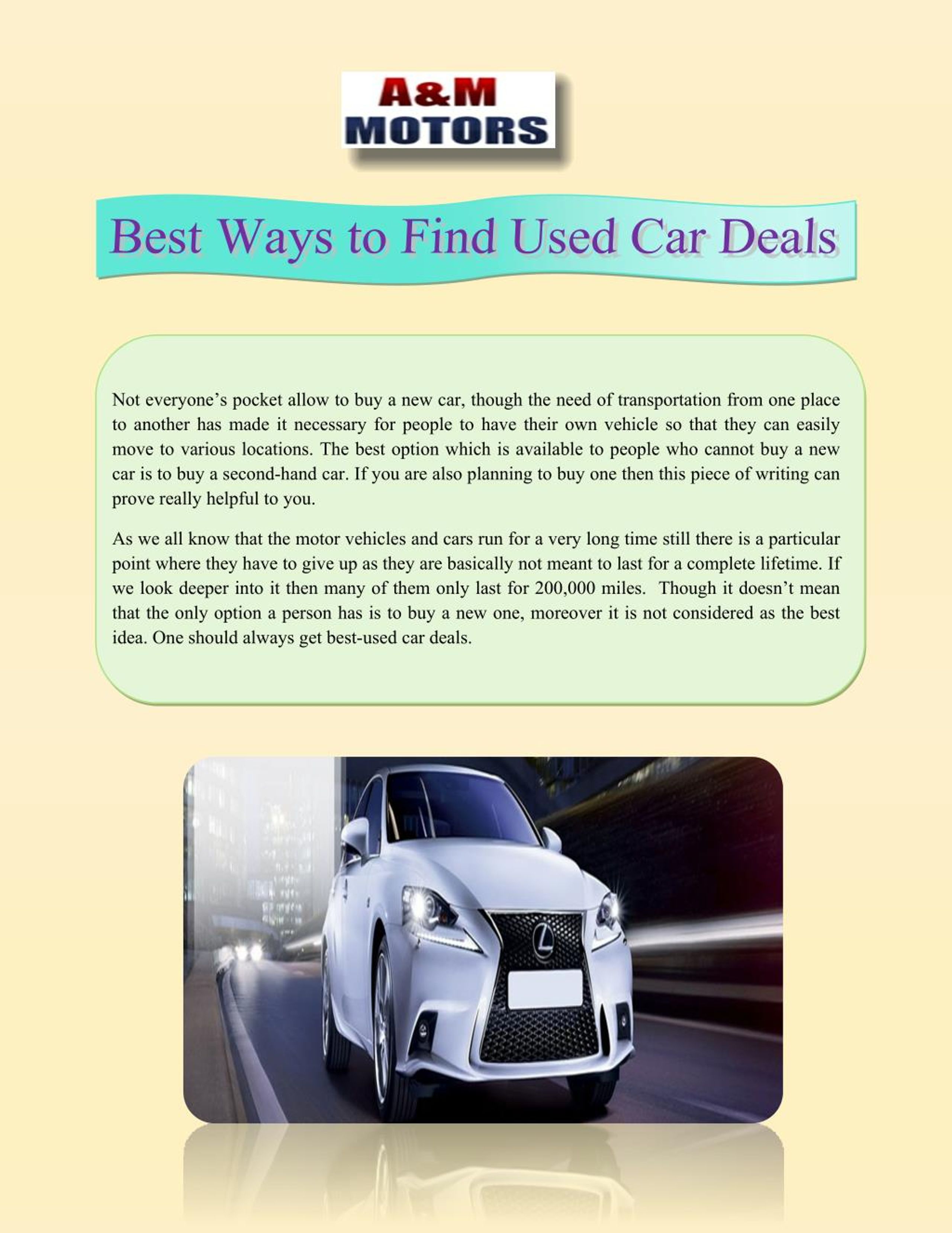 PPT Best Ways to Find Used Car Deals PowerPoint Presentation, free