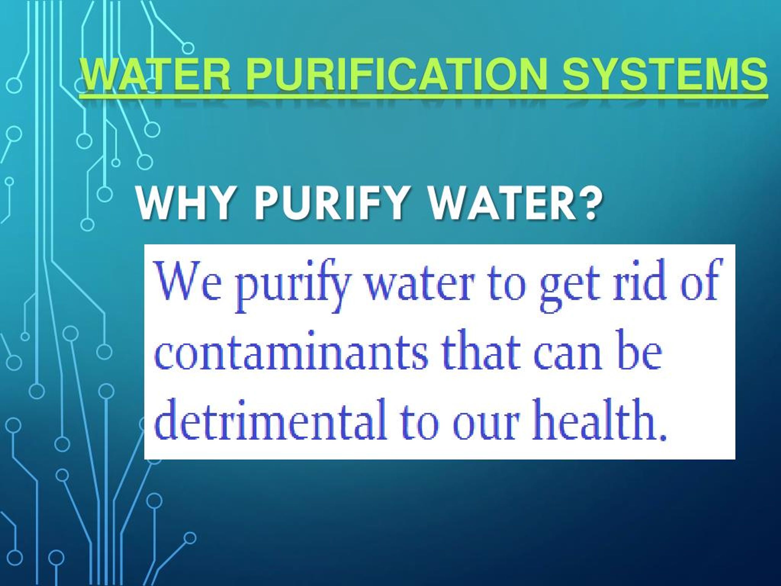 PPT Water Purification Systems PowerPoint Presentation, free download