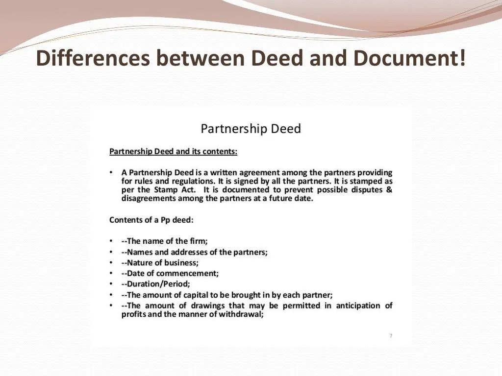 PPT Differences between Deed and Document! PowerPoint Presentation