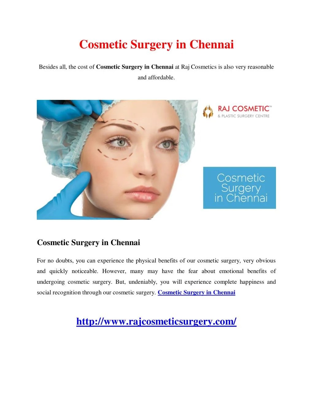 PPT Cosmetic Surgery in Chennai PowerPoint Presentation