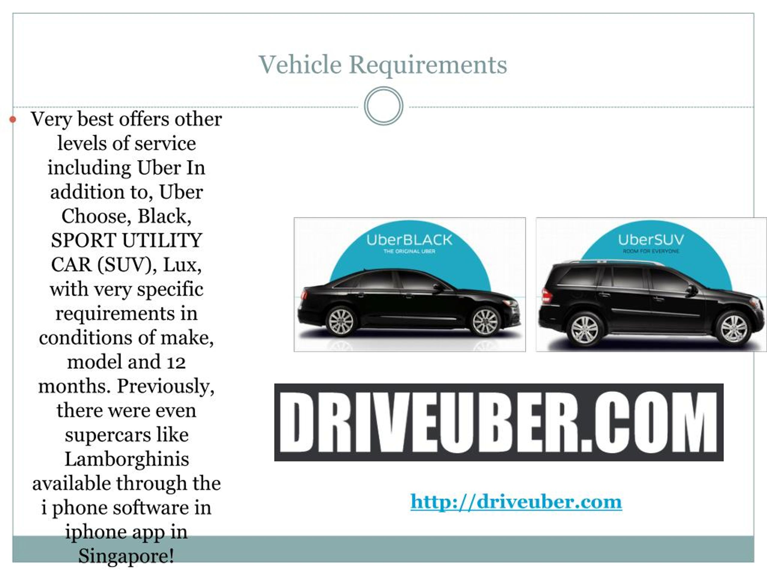 PPT Uber Vehicle Requirements PowerPoint Presentation, free download