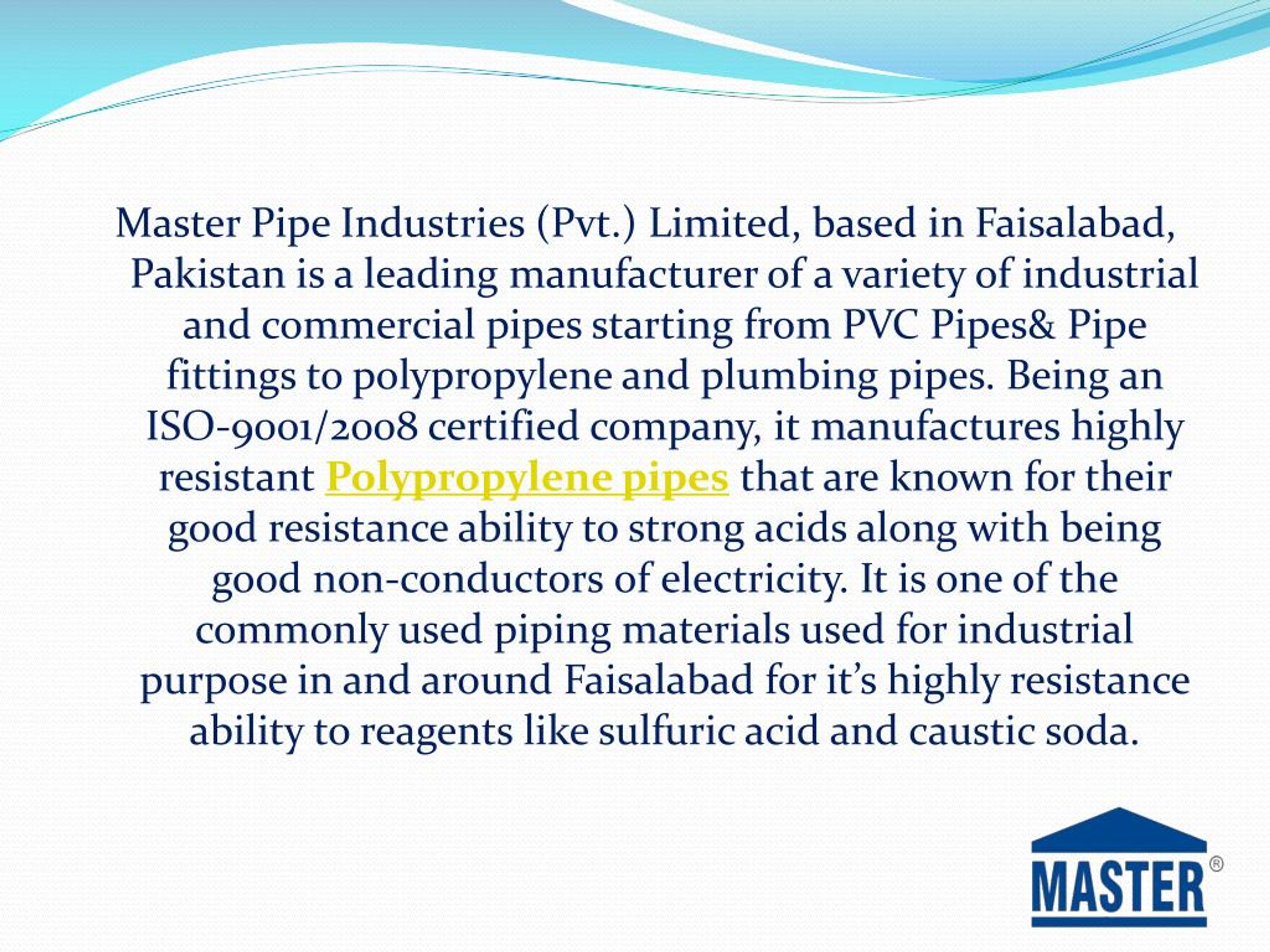 PPT Master Pipe Plumbing Solutions Leading Source of Industrial