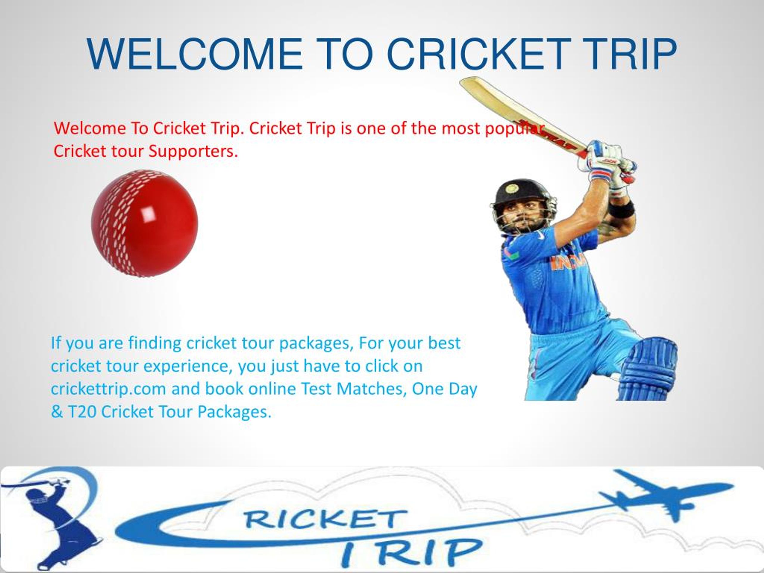 PPT Book Cricket Tour Packages With PowerPoint