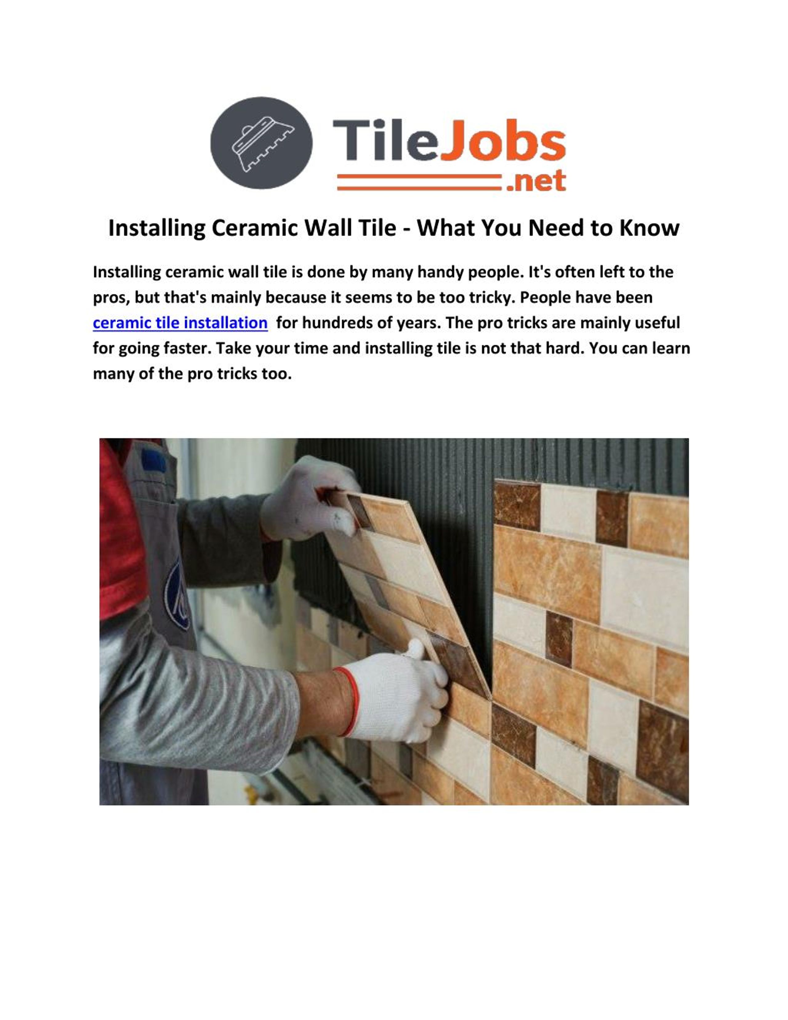 PPT ceramic wall tile installation PowerPoint Presentation, free download ID7375708