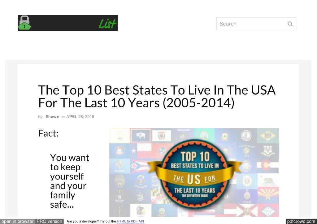 PPT The Top 10 Safest States To Live In The USA (The Definitive Guide