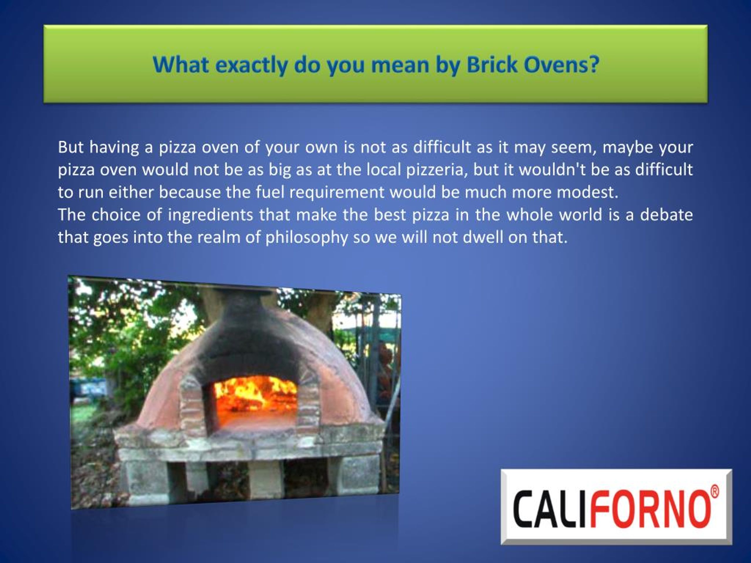 PPT What exactly do you mean by Brick Ovens? PowerPoint Presentation