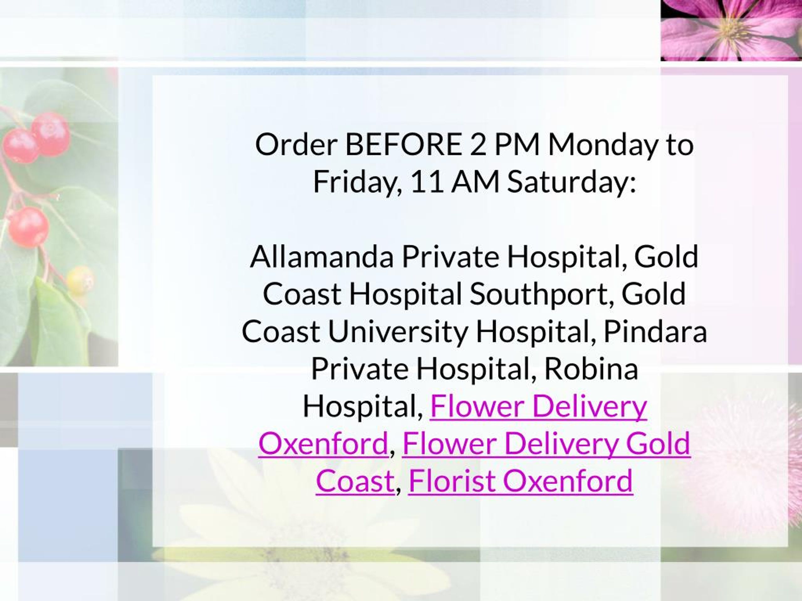 PPT Delivery Information Michigan Flowers Gold Coast PowerPoint
