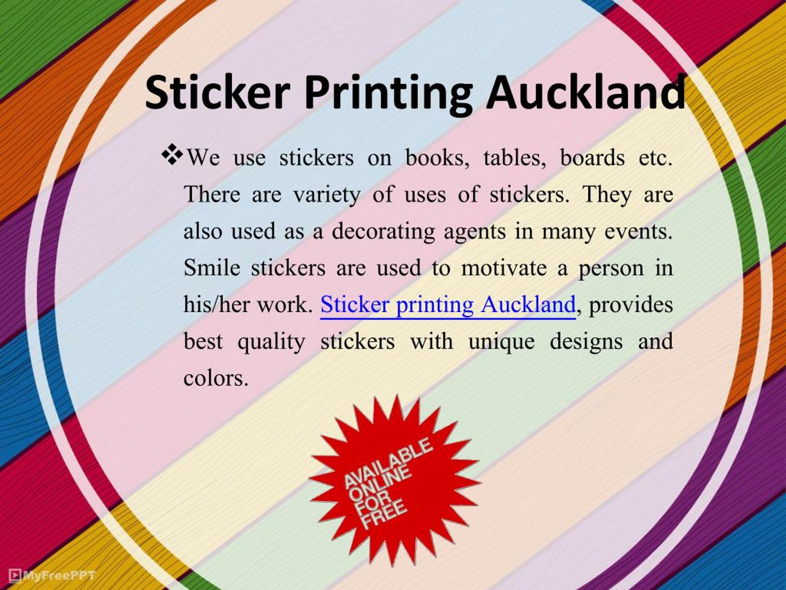 PPT Sticker Printing Auckland PowerPoint Presentation, free download