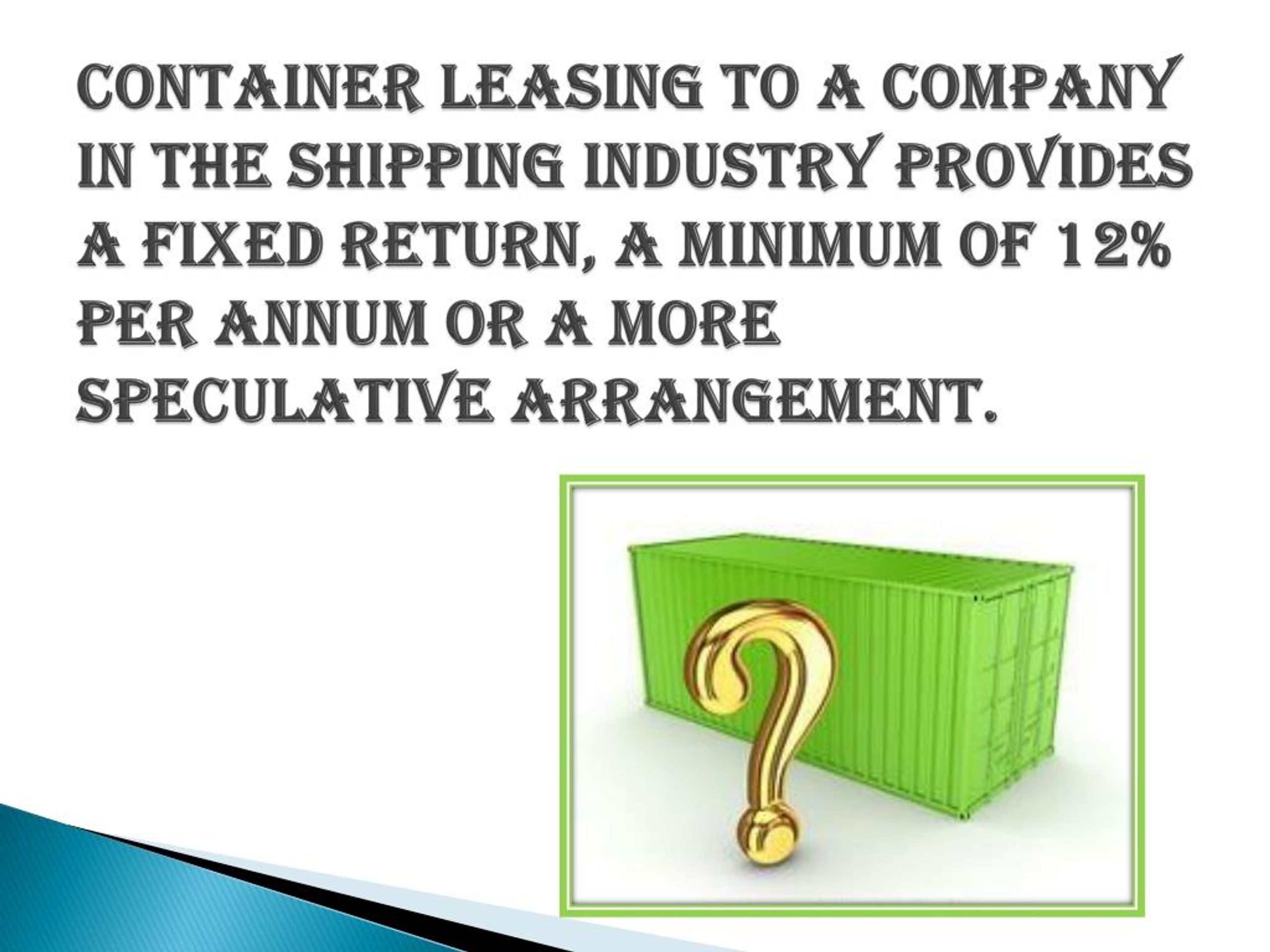 PPT Benefits of Shipping Container Leasing Companies PowerPoint