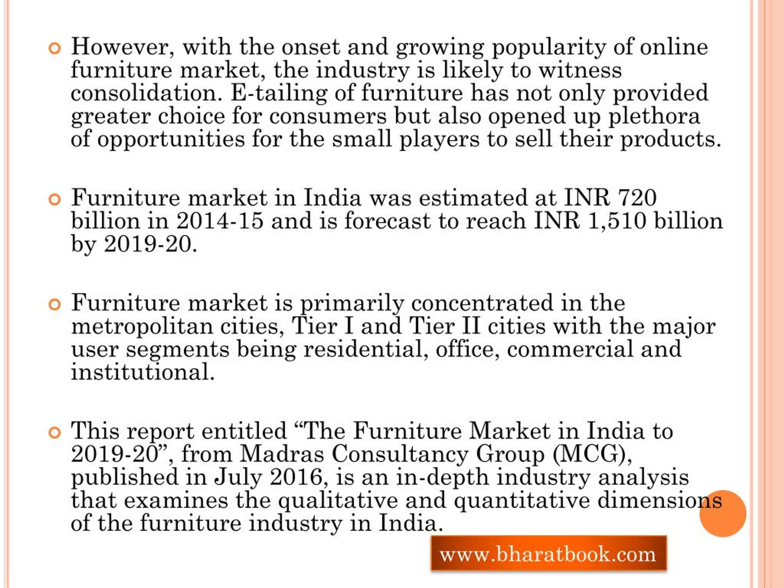 PPT The Furniture Market in India PowerPoint Presentation, free