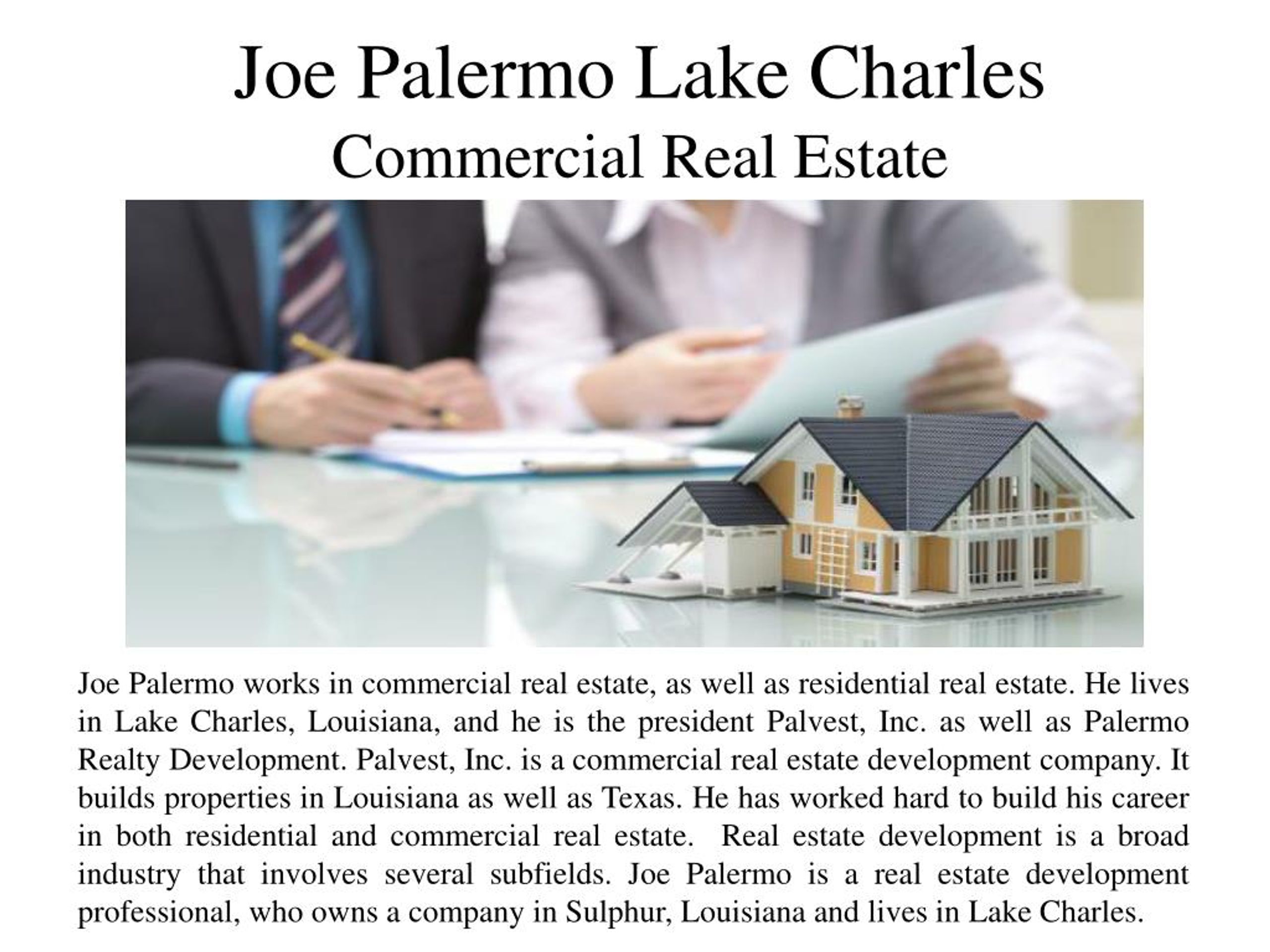 PPT Joe Palermo of Lake Charles Commercial Real Estate PowerPoint