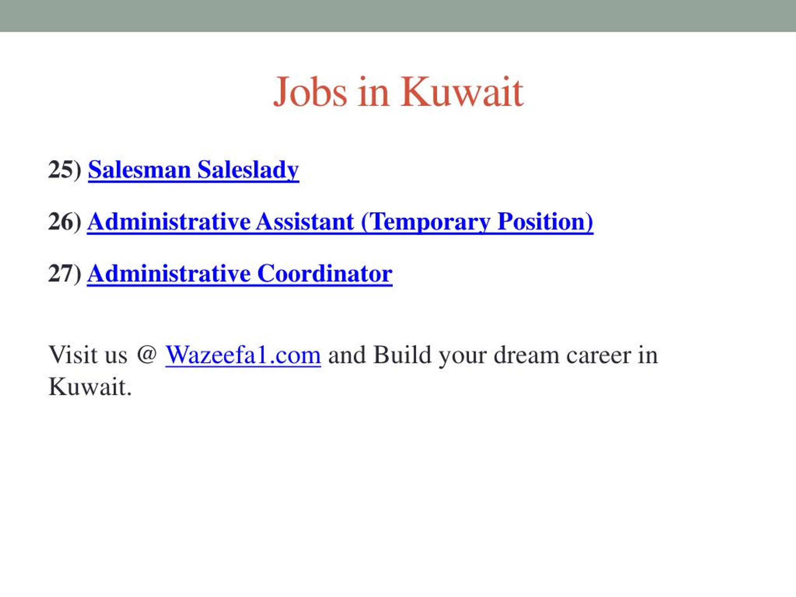 PPT Jobs in Kuwait PowerPoint Presentation, free download ID7381710