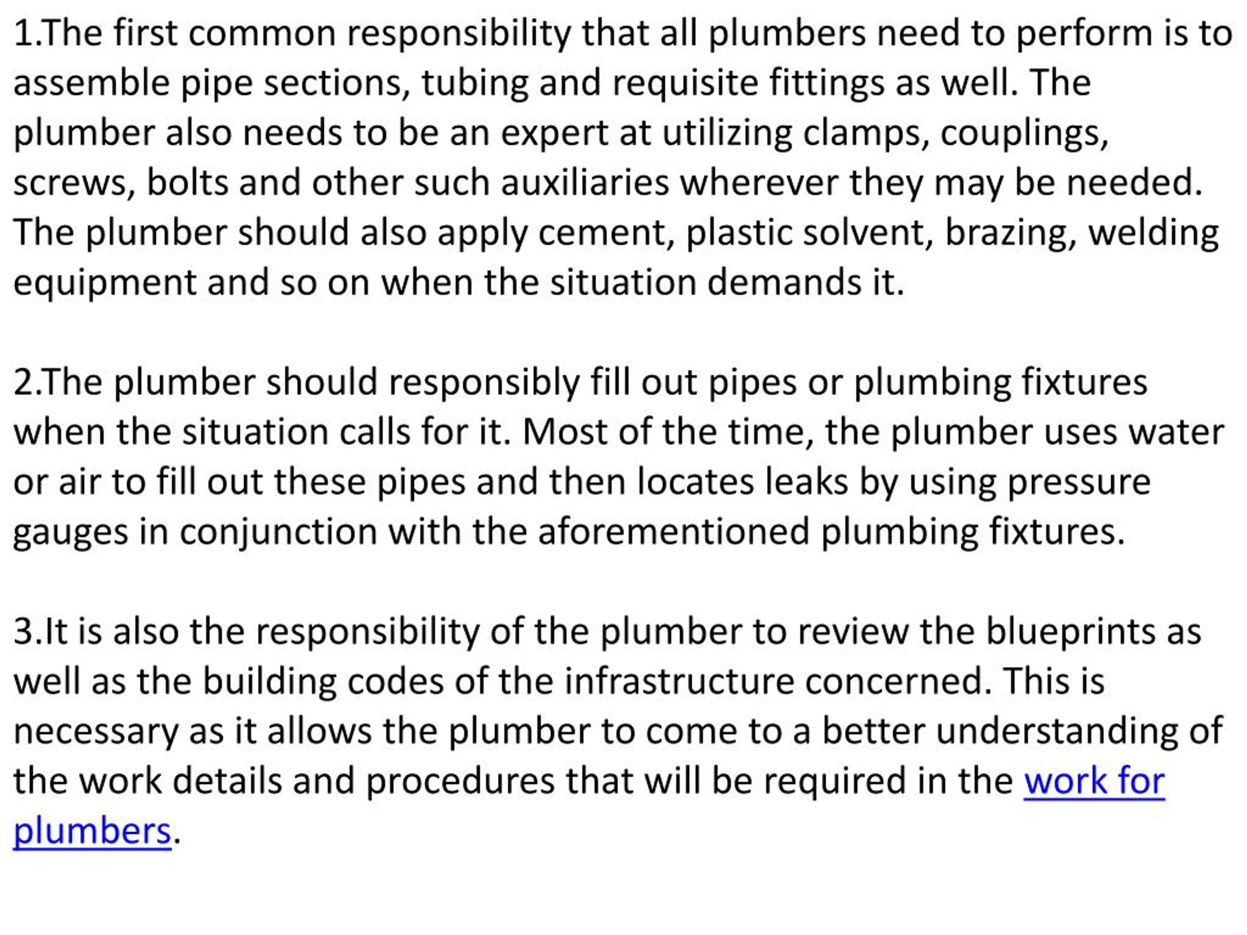 PPT Responsibilities of a Plumber during a Plumbing Job PowerPoint