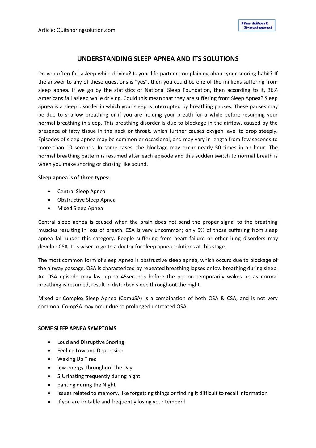 PPT Understanding Sleep Apnea And Its Solutions PowerPoint