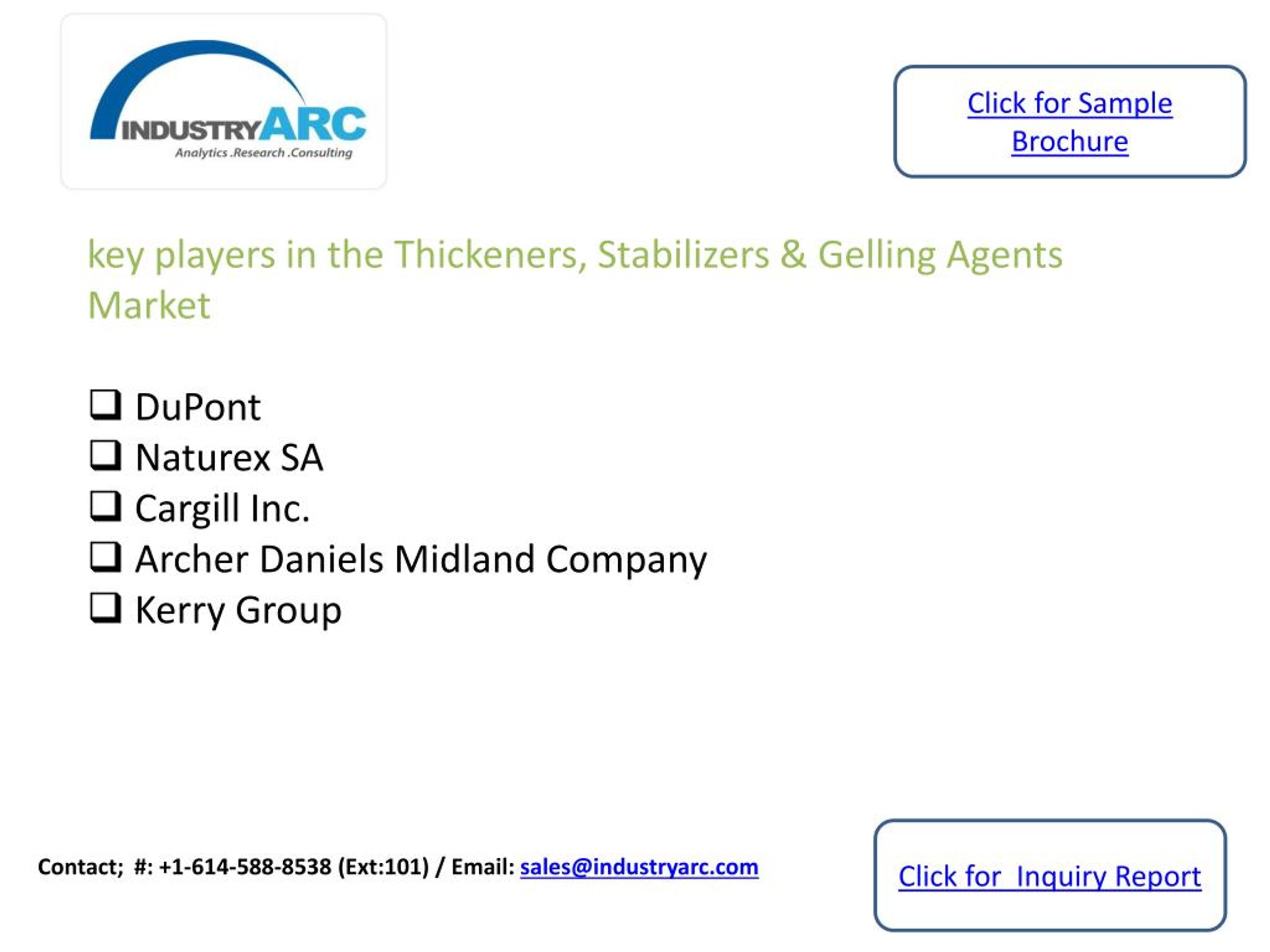 PPT Thickeners, Stabilizers & Gelling Agents Market increasing scope