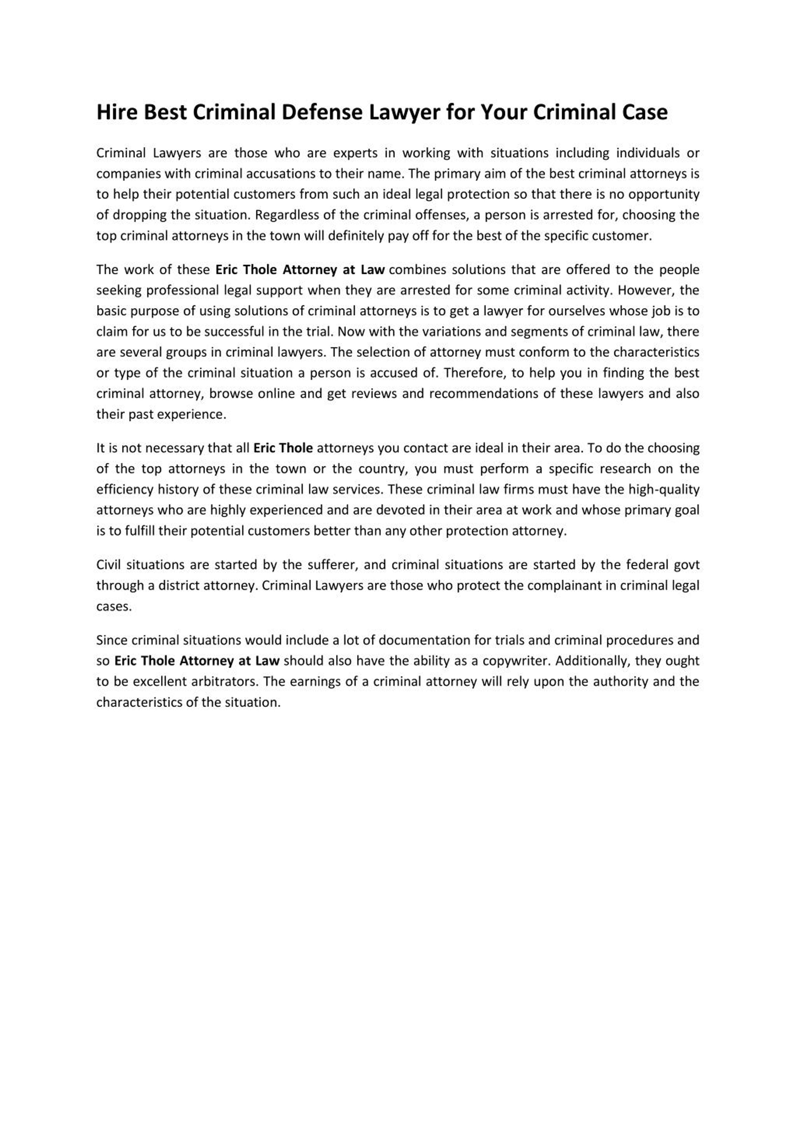 PPT Eric Thole Stillwater Criminal Defense Attorneys PowerPoint