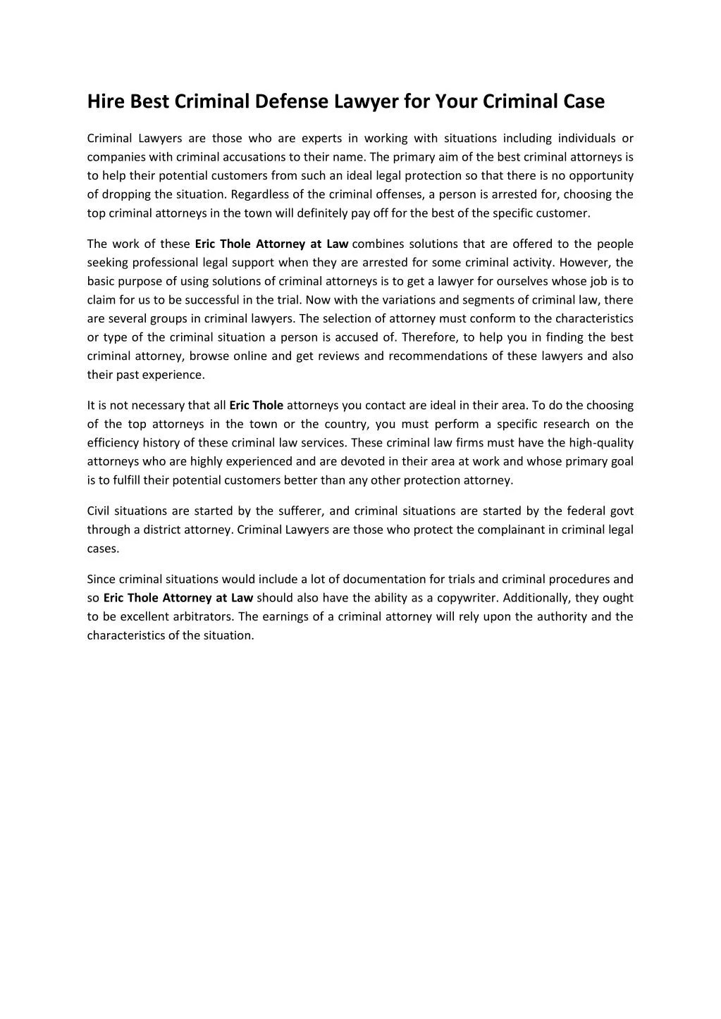 PPT Eric Thole Stillwater Criminal Defense Attorneys PowerPoint