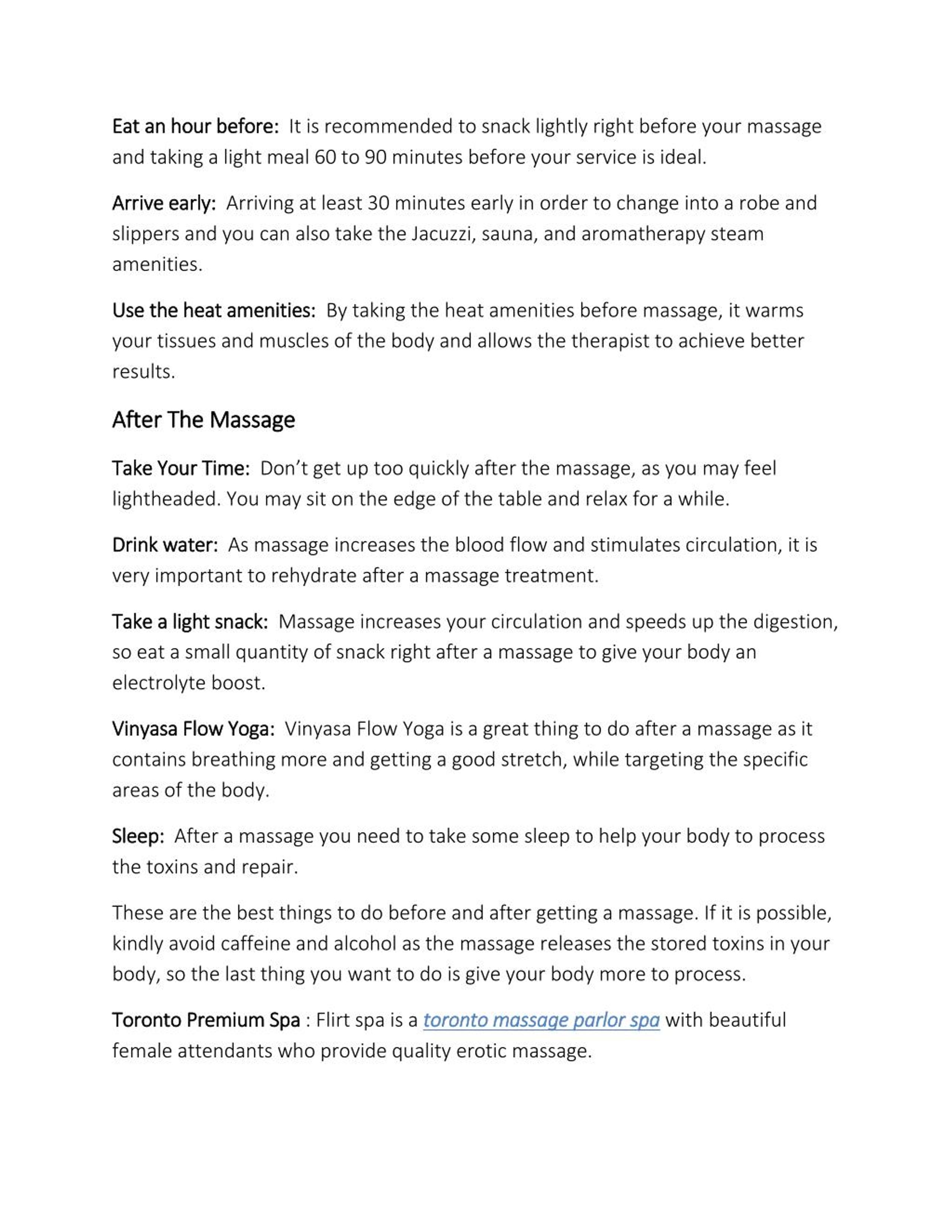 PPT Best Things to Do Before and After Massage PowerPoint