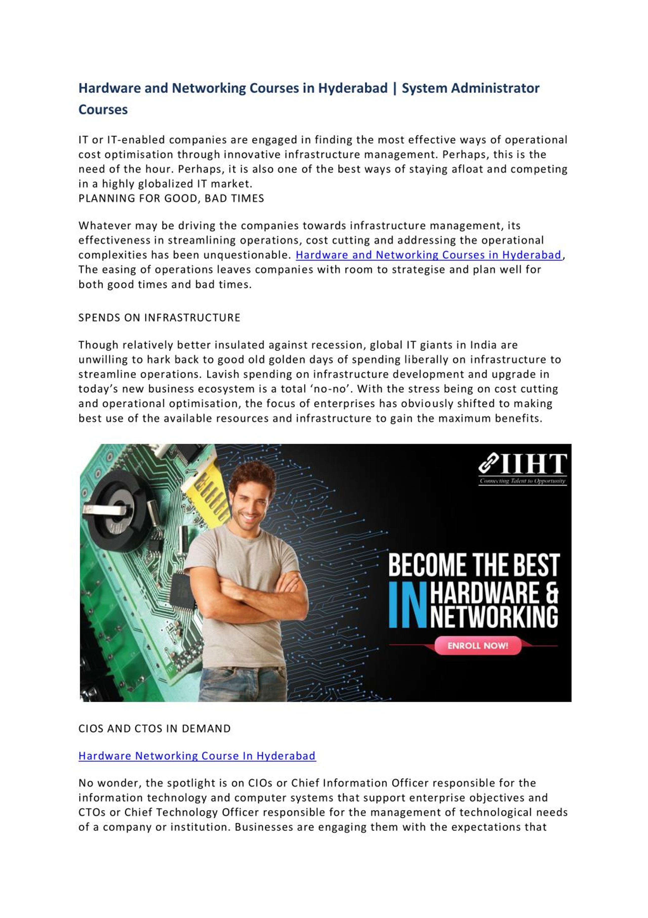 PPT hardware networking course in hyderabad PowerPoint Presentation