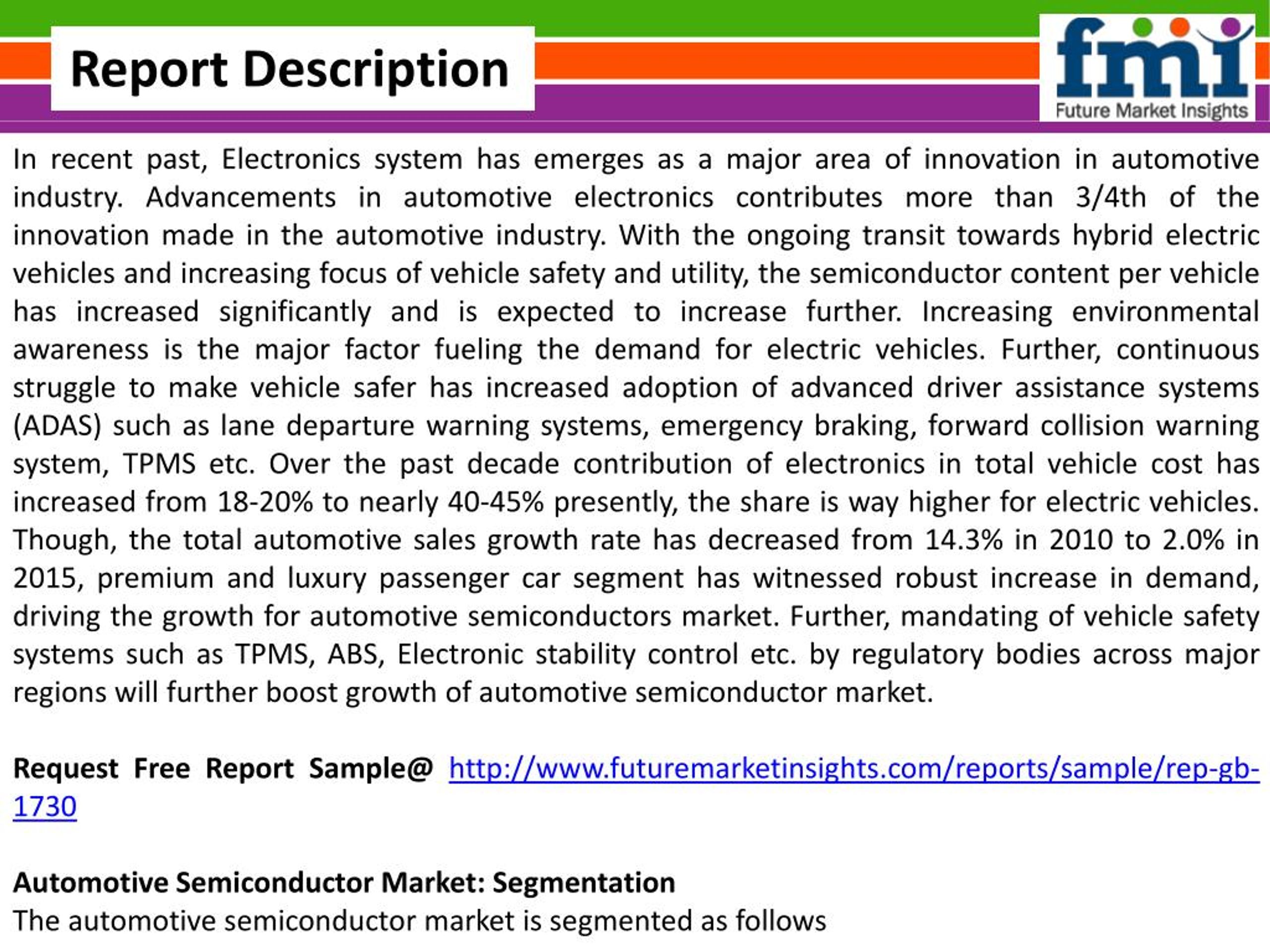 PPT Automotive Semiconductor Market Forecast and Segments, 20152025