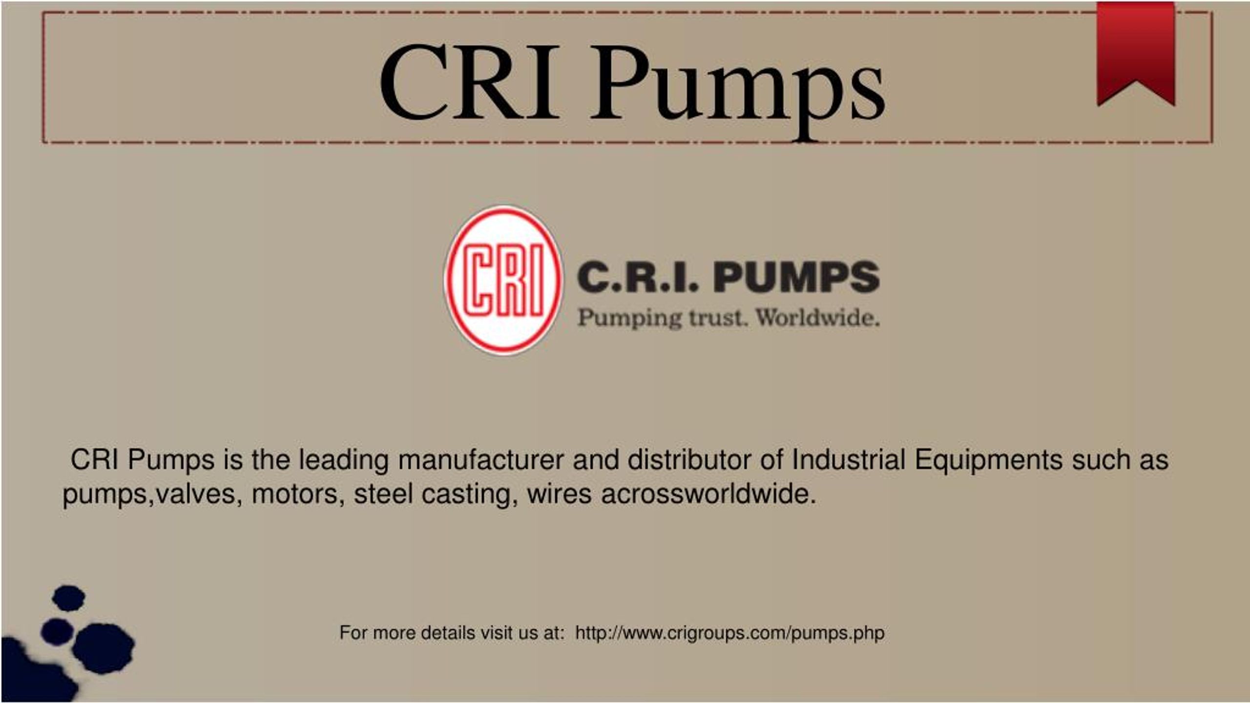 PPT Water Pumps Manufacturers CRI PowerPoint Presentation, free download ID7387268