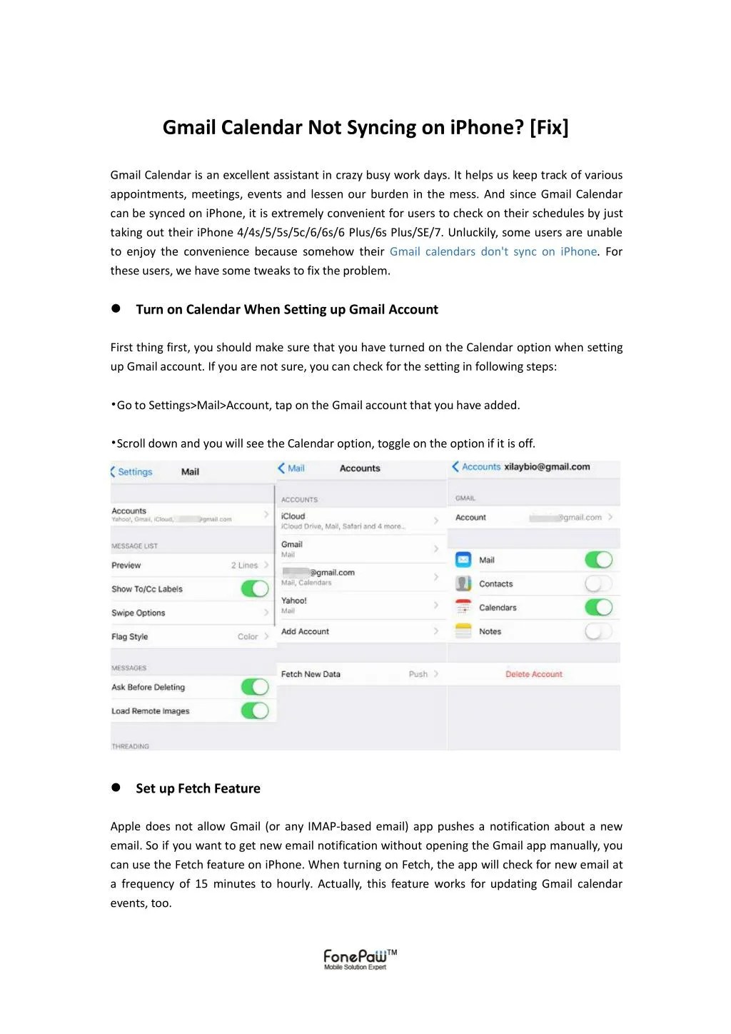 PPT Gmail Calendar Not Syncing on iPhone PowerPoint