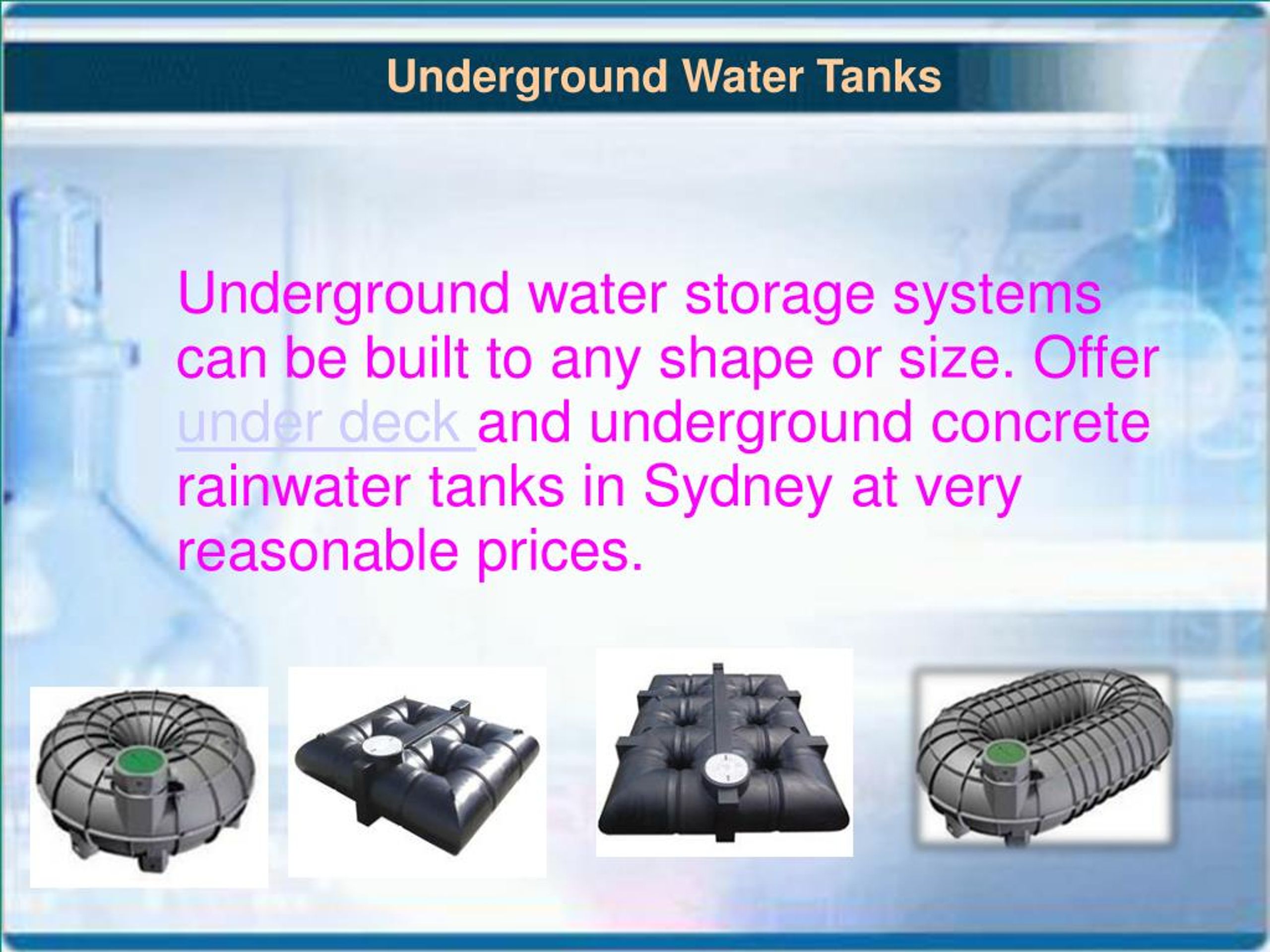 PPT Sydney Water tanks PowerPoint Presentation, free download ID