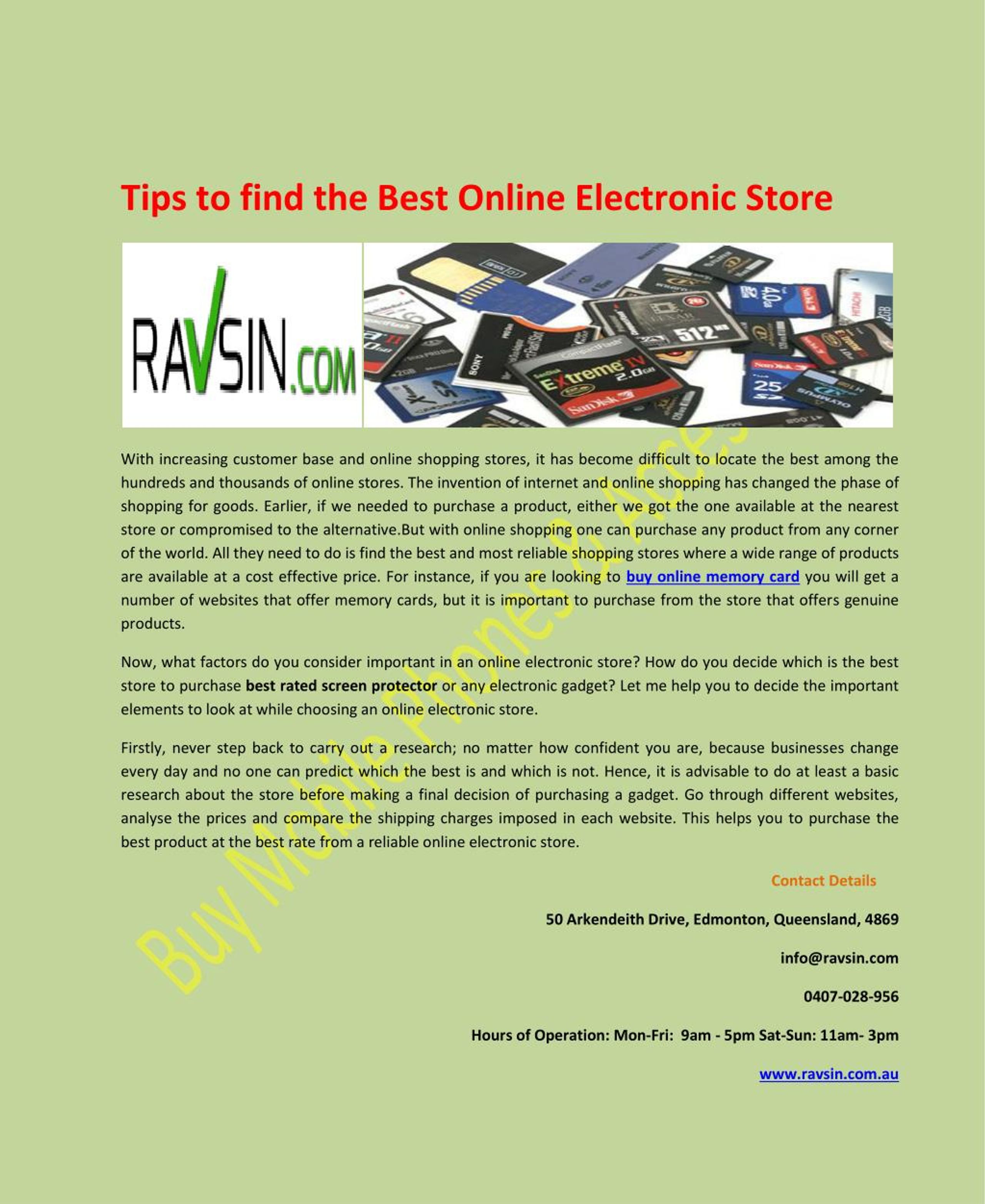 PPT Tips to find the Best Online Electronic Store PowerPoint