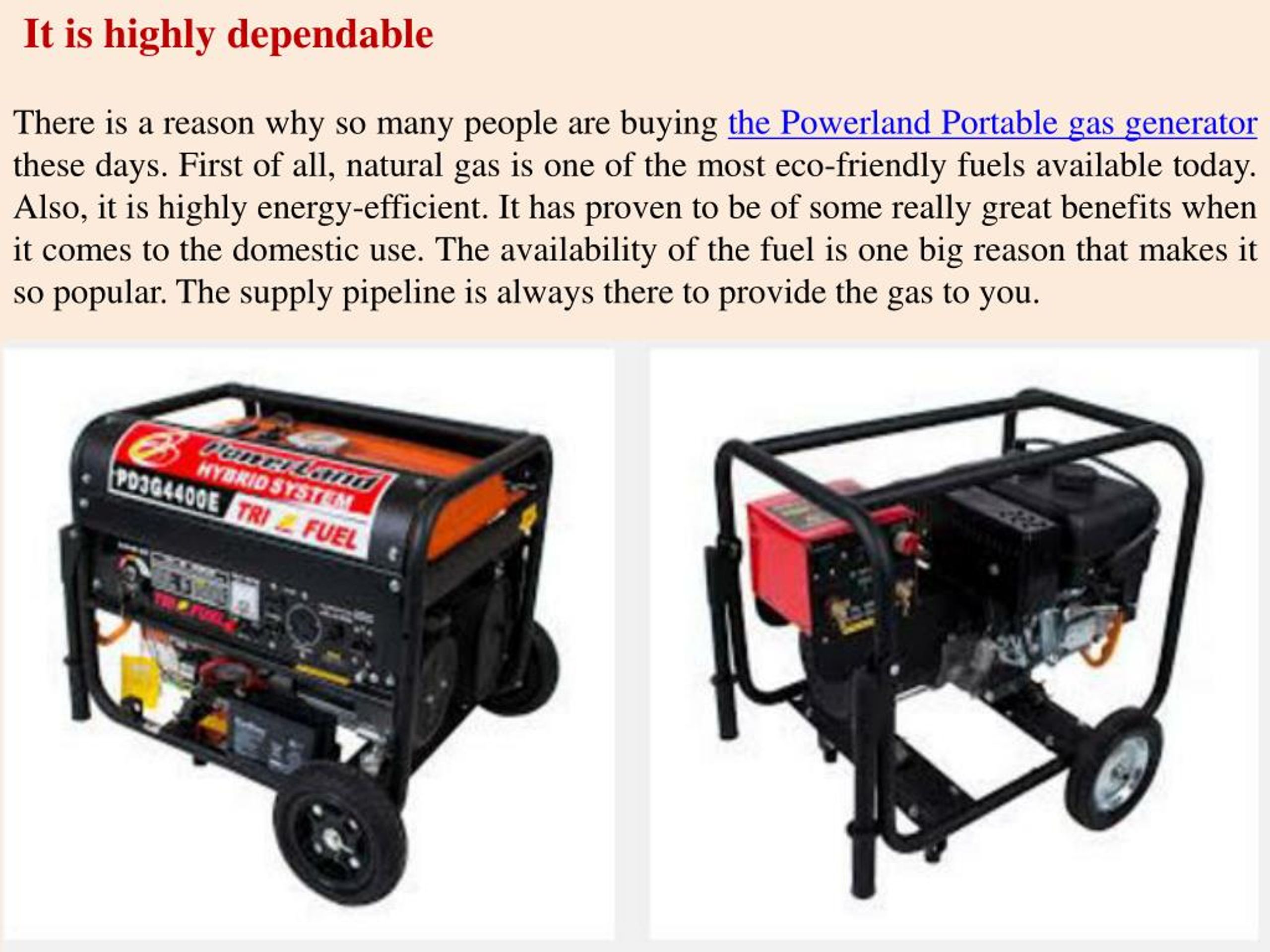 PPT Portable gas generator is the best option power supply options
