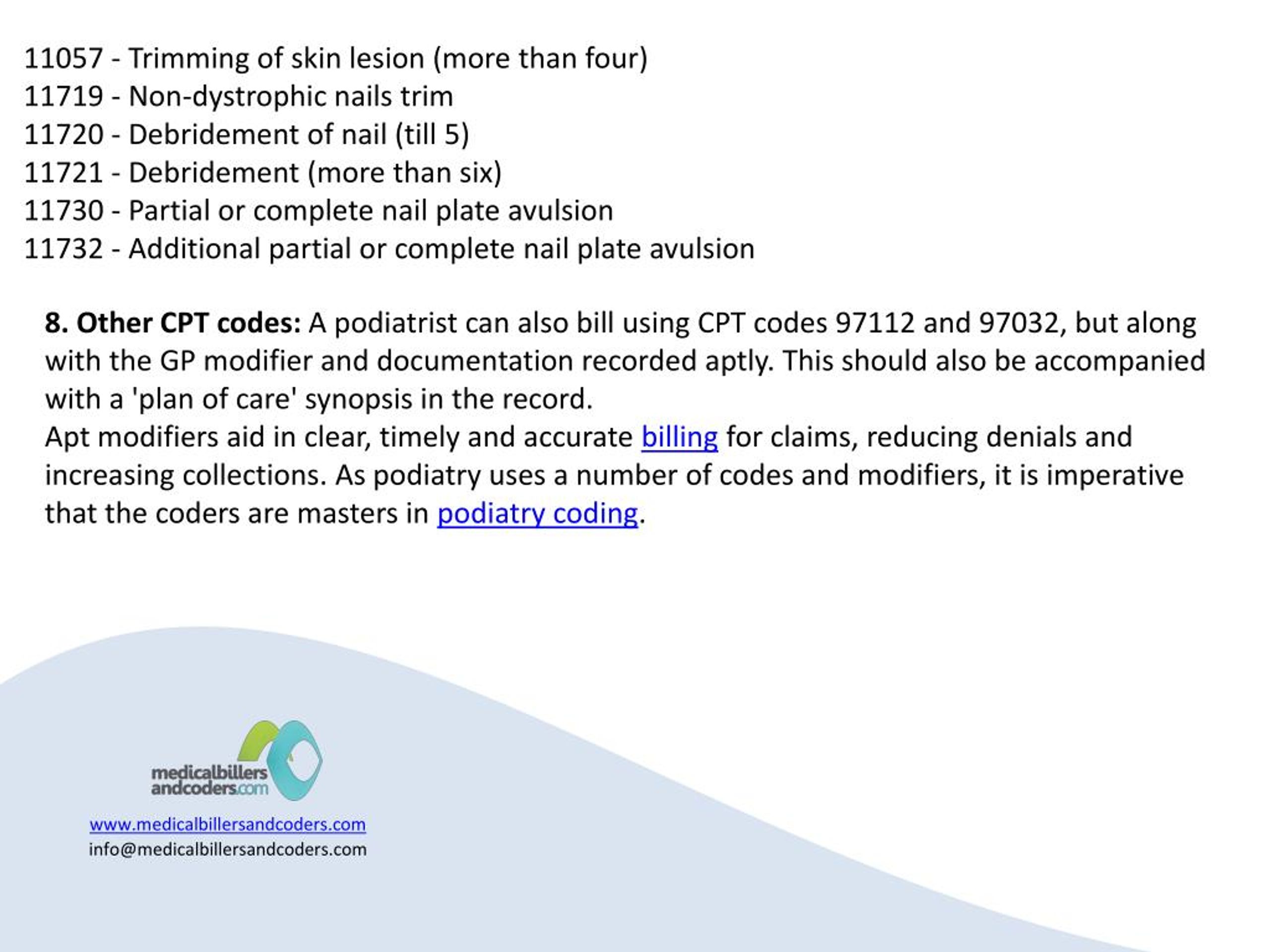 PPT Using appropriate modifiers for Podiatry to enhance collections