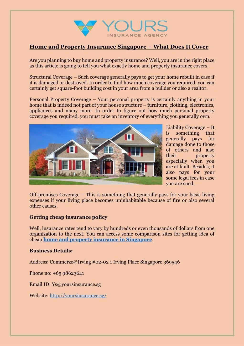 PPT Home and Property Insurance Singapore What Does It Cover