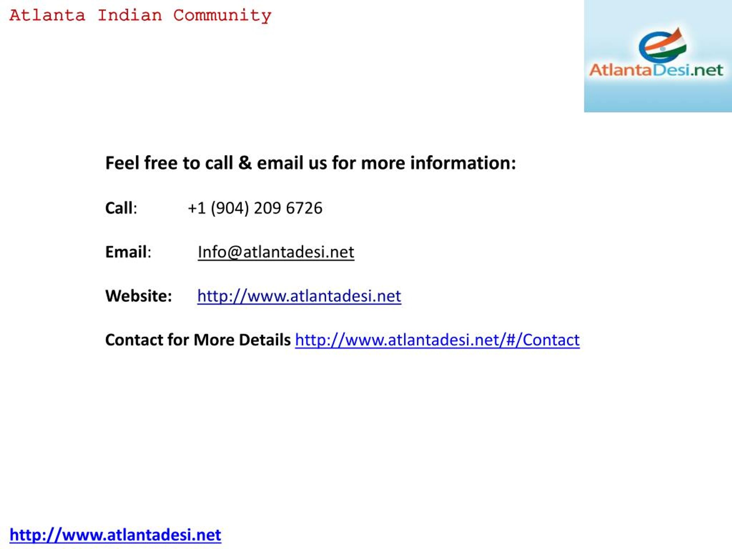 PPT AtlantaDesi Atlanta Indian Community PowerPoint Presentation