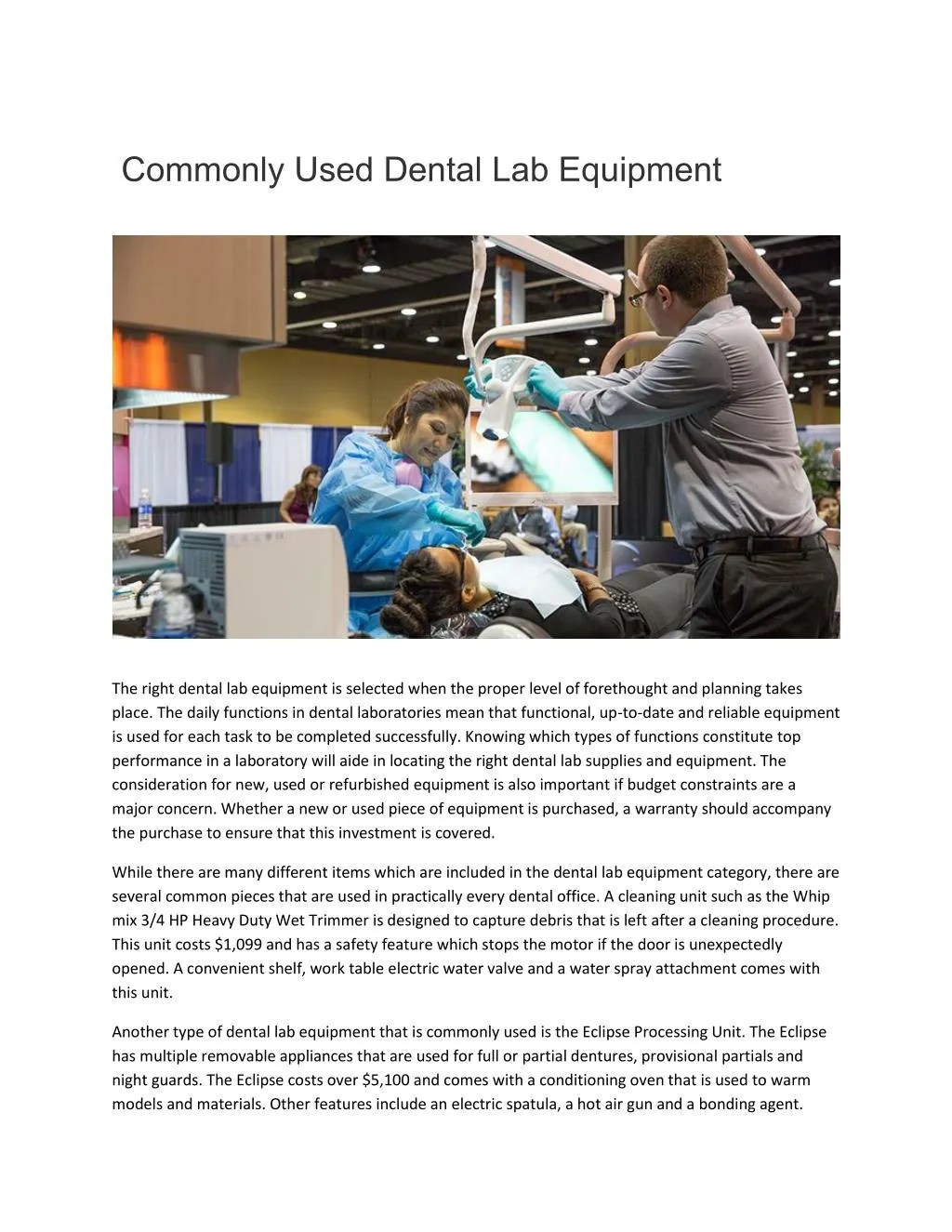 PPT Commonly Used Dental Lab Equipment PowerPoint Presentation, free