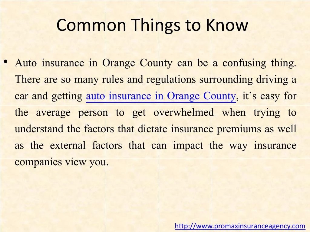 PPT Orange county auto insurance PowerPoint Presentation ID7390824