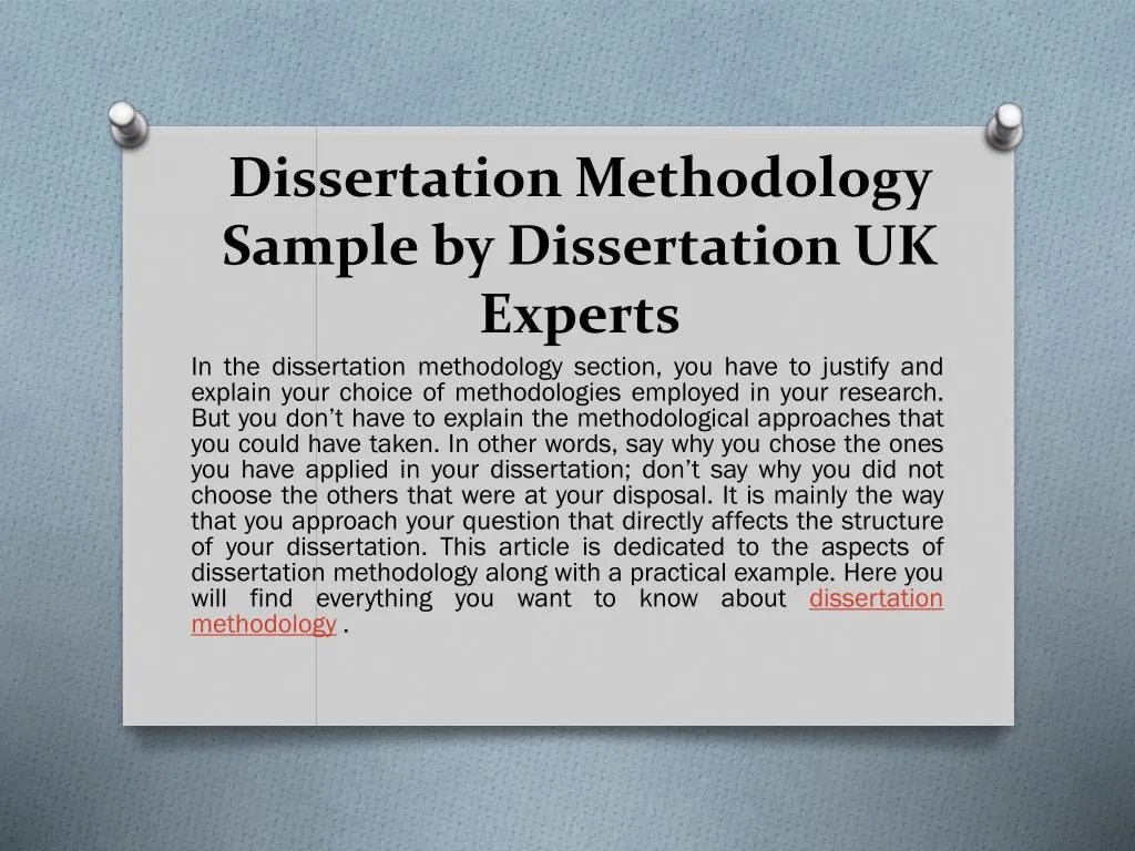 PPT Get Dissertation Methodology Help With Sample & Examples by UK