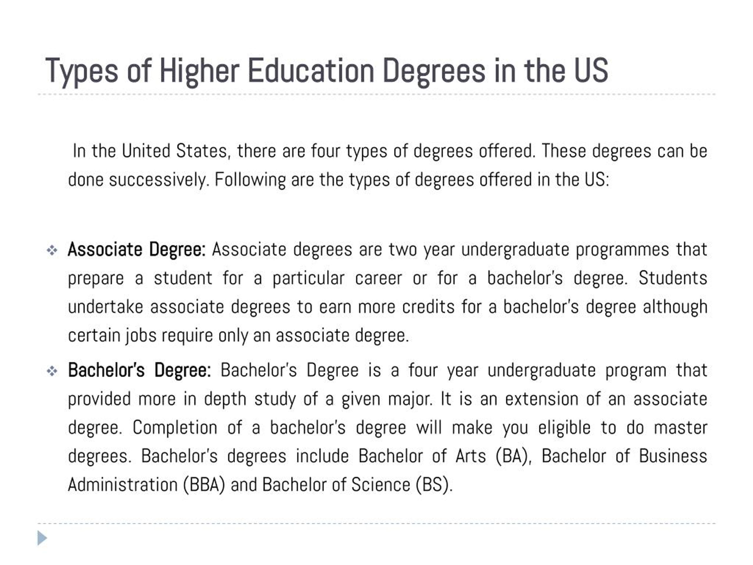 PPT Higher Education Options for Indian Students in the United States