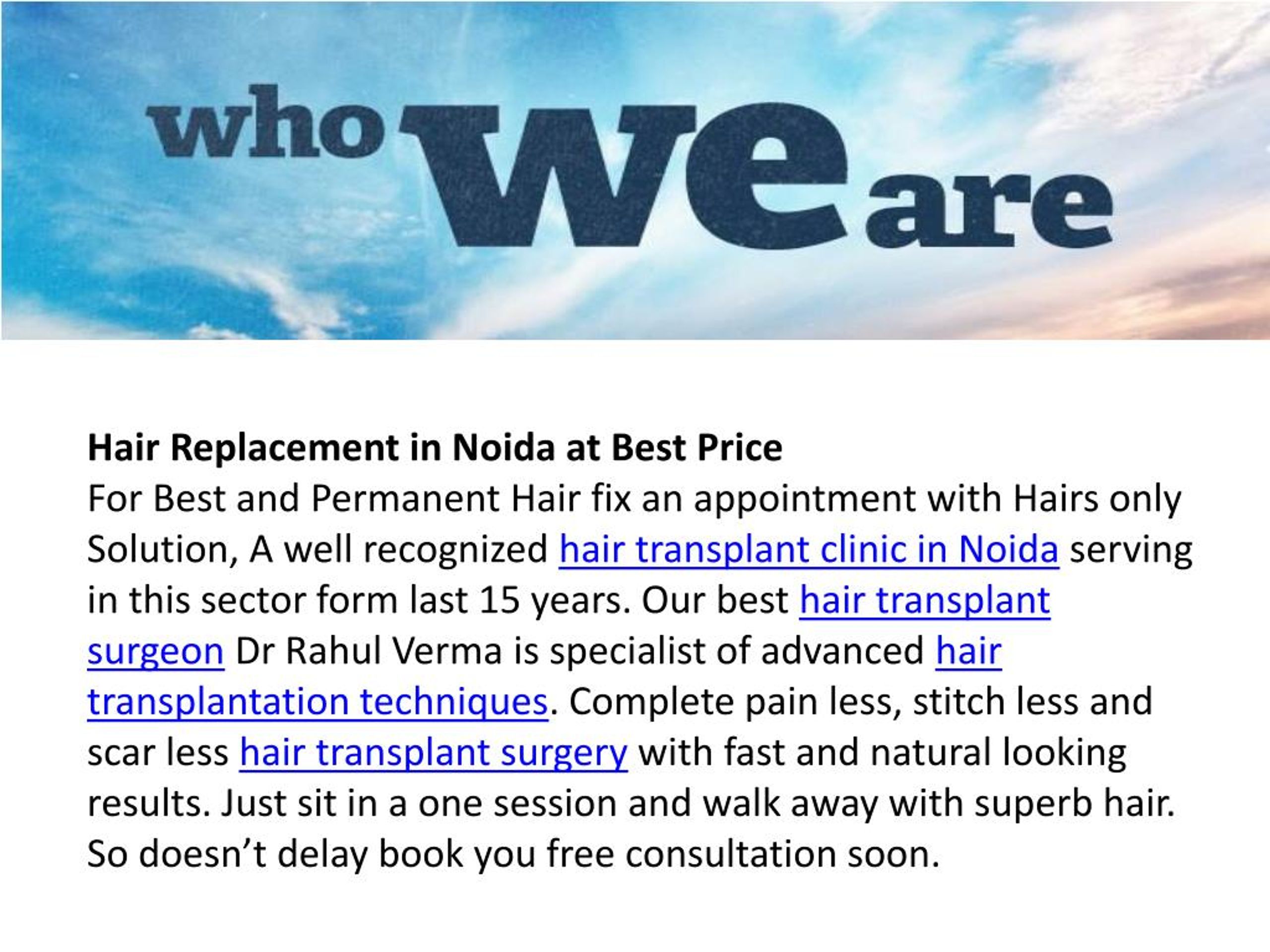 PPT Hair Loss Treatment Noida PowerPoint Presentation, free download