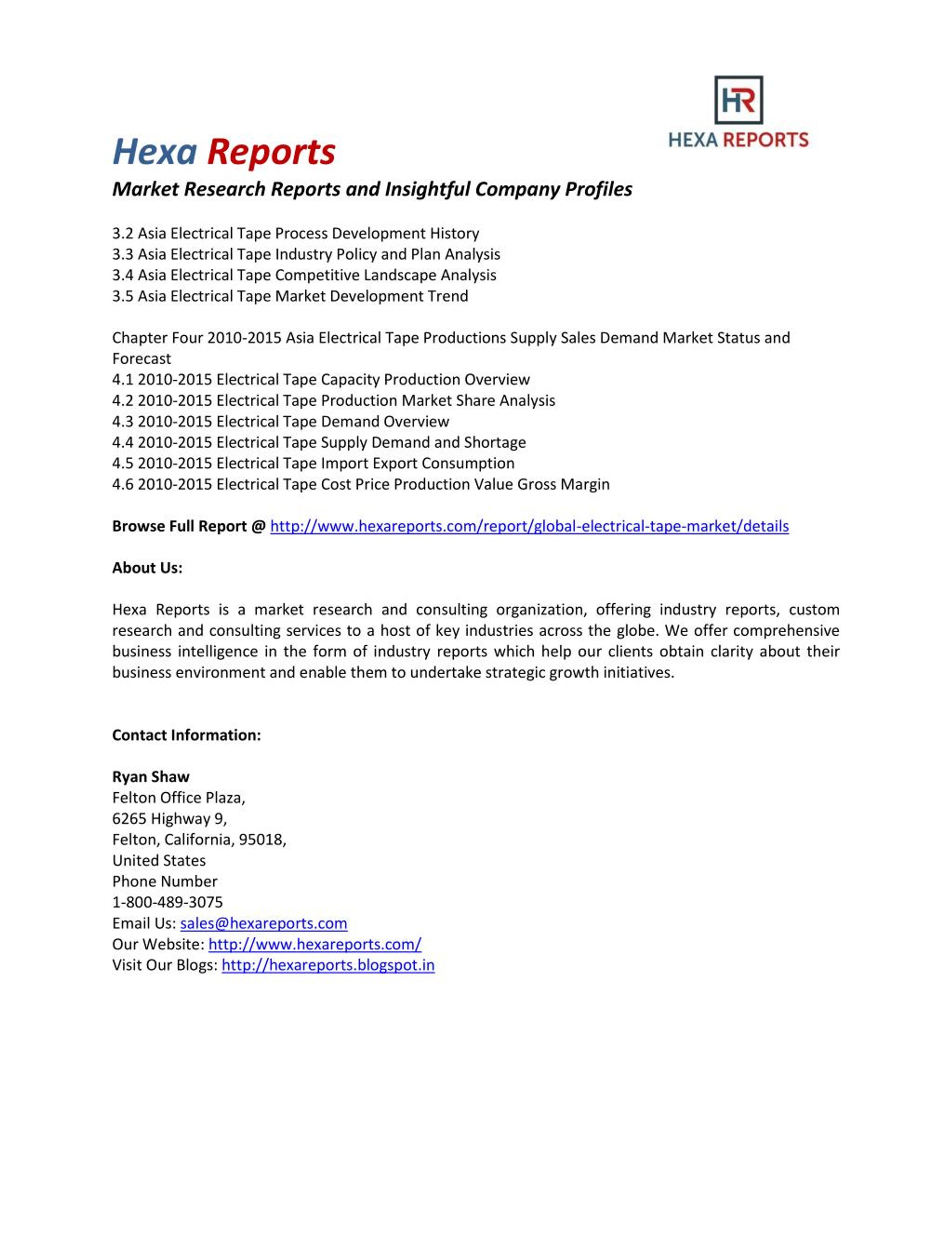 PPT Electrical Tape Market Share, Size, Overview, Outlook and