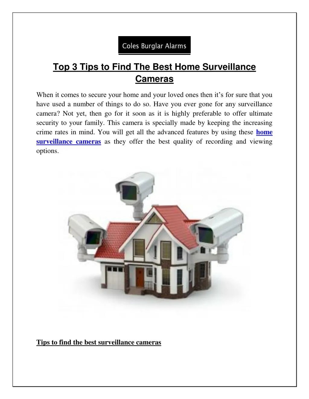 PPT Top 3 Tips to Find The Best Home Surveillance Cameras PowerPoint
