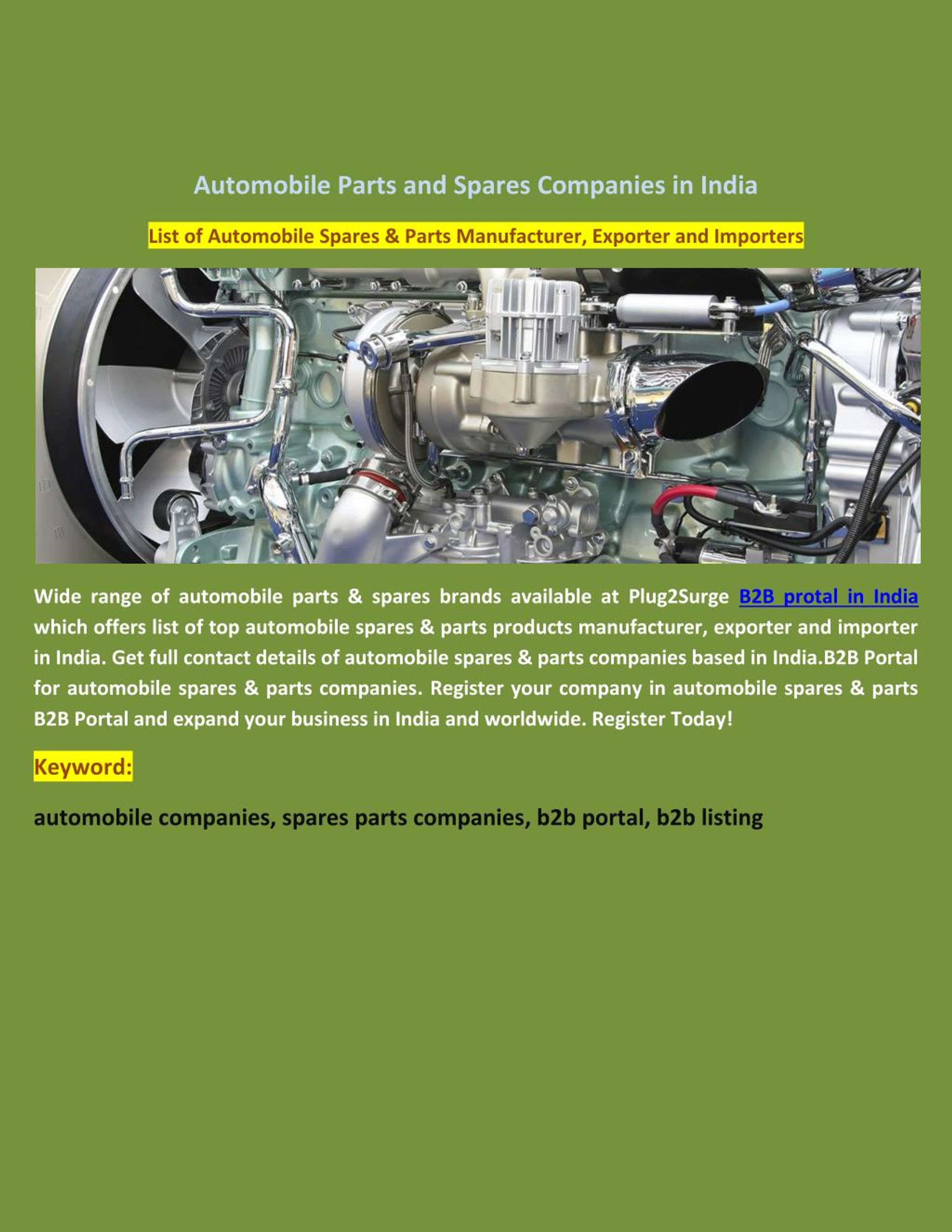 List Of Auto Spare Parts Companies In India Reviewmotors.co