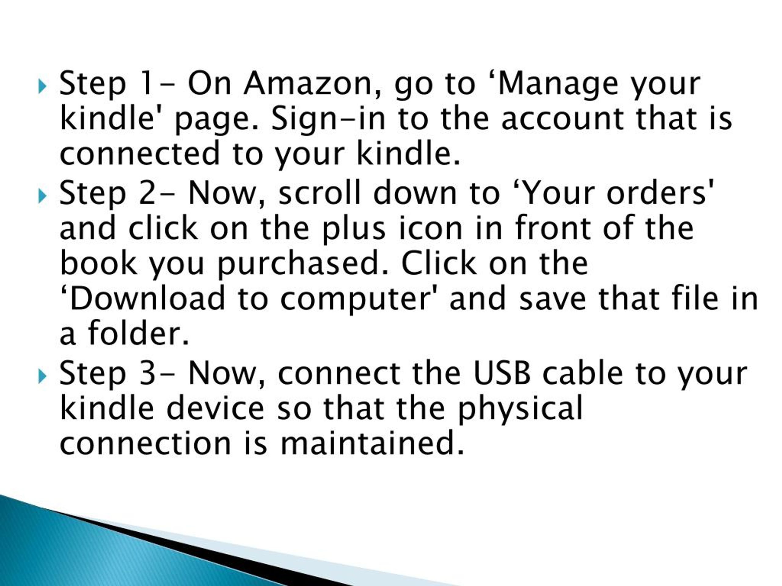 PPT How To Load Books On Kindle Using USB Connection PowerPoint