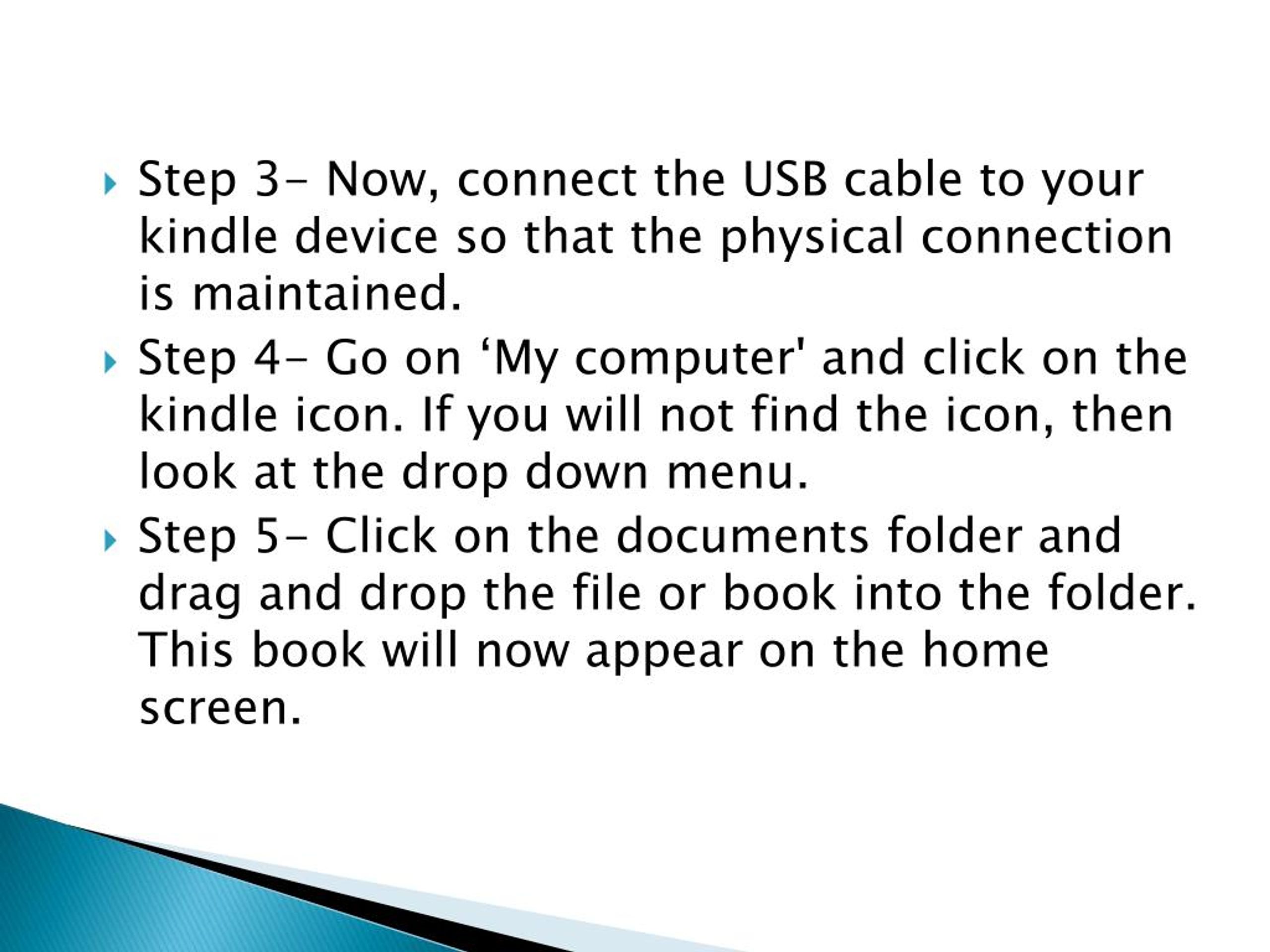 PPT How To Load Books On Kindle Using USB Connection PowerPoint