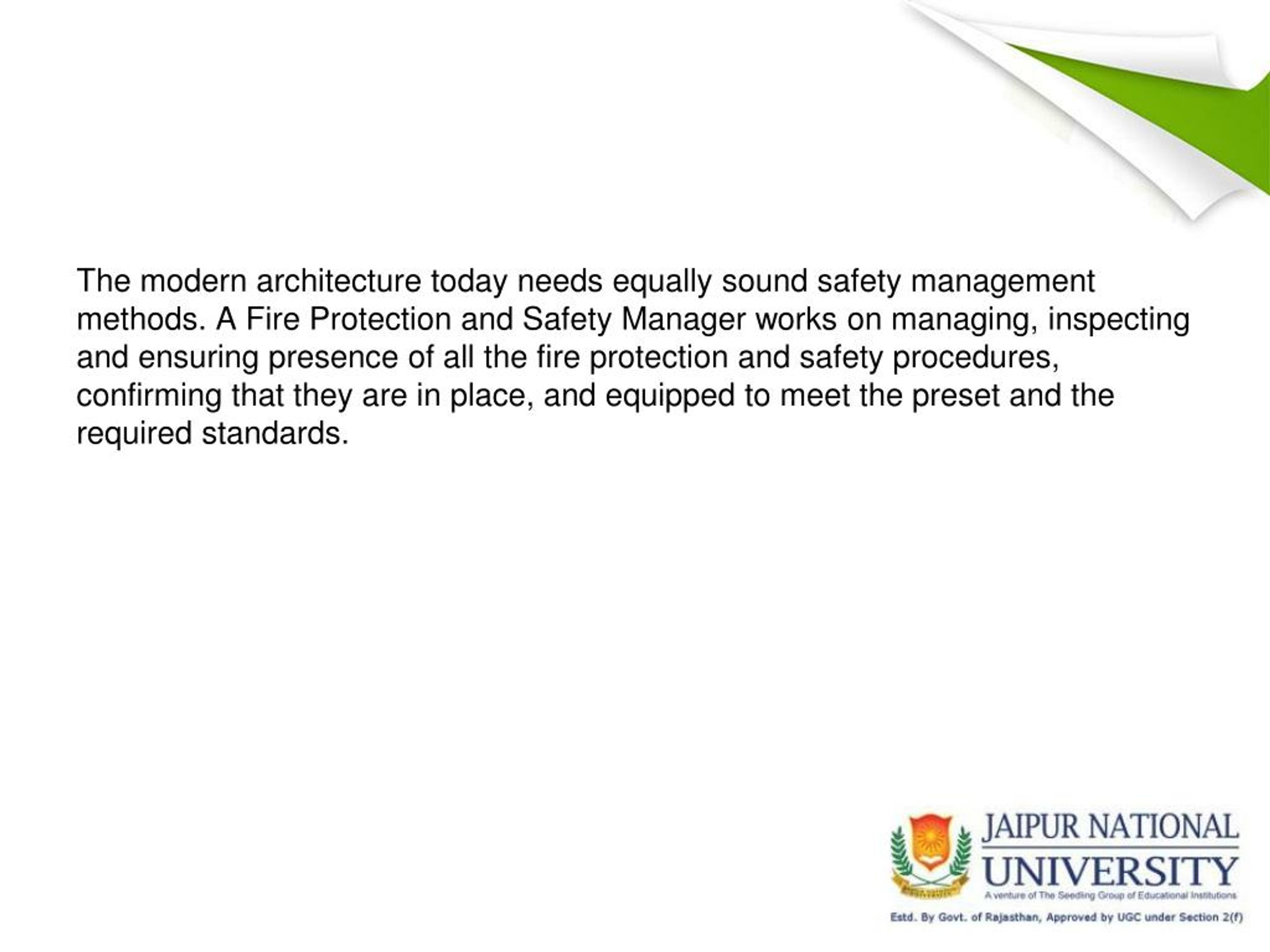 PPT MBA in Fire Protection and Safety Management PowerPoint