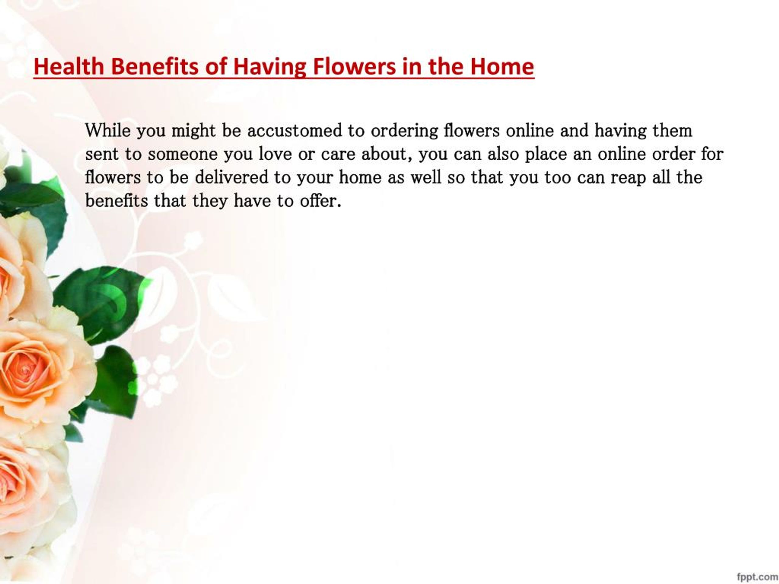 PPT Health benefits of flowers PowerPoint Presentation, free download