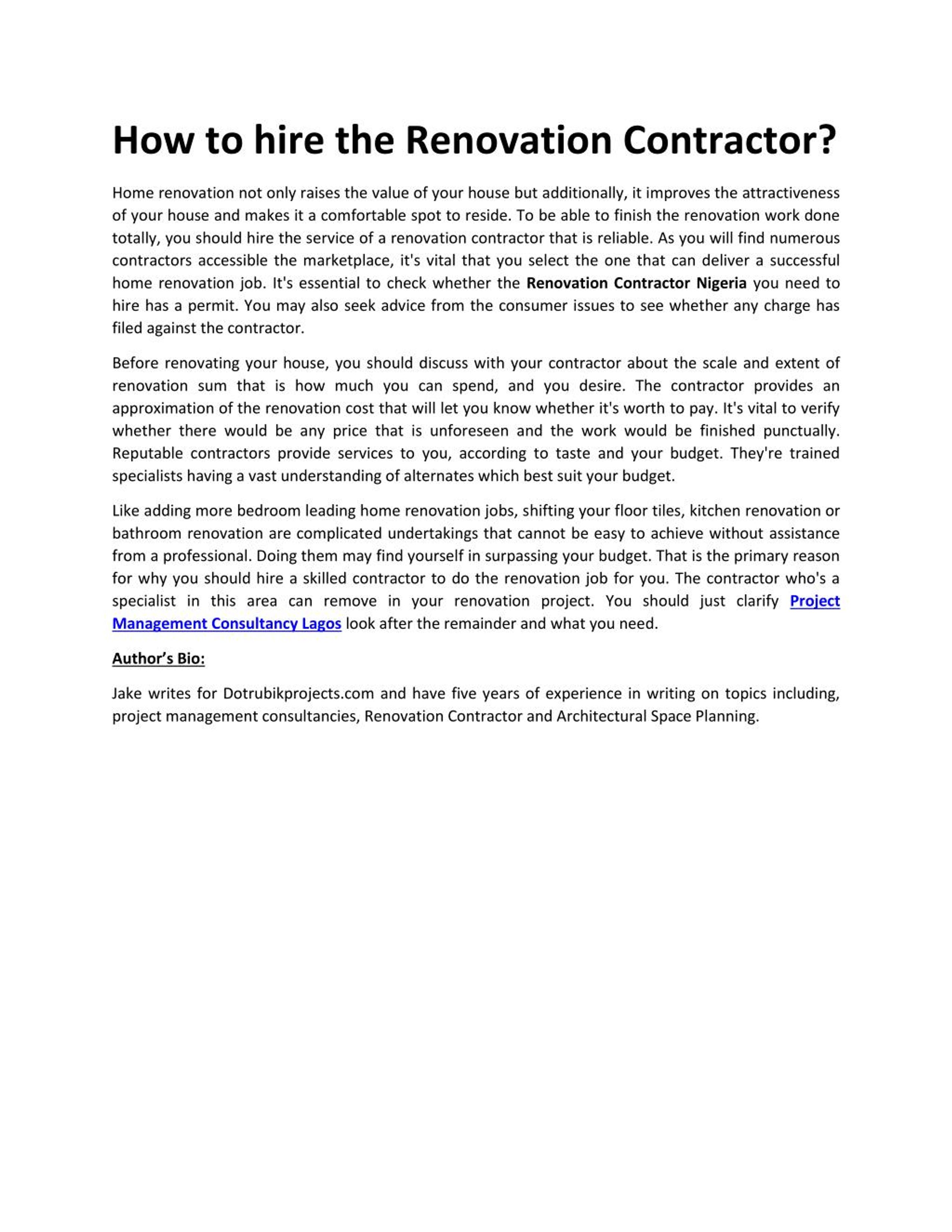 PPT How to hire the Renovation Contractor? PowerPoint Presentation